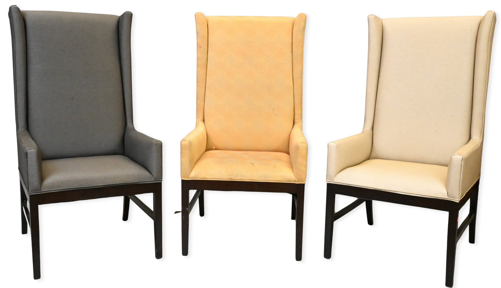 Set of Three High Back Contemporary Wing Chairs (1 of 4)