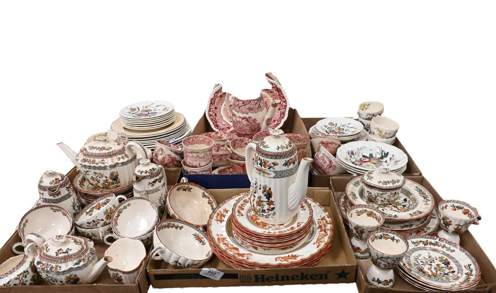 Six Box Lots of Assembled Transferware Dinner Services (1 of 8)