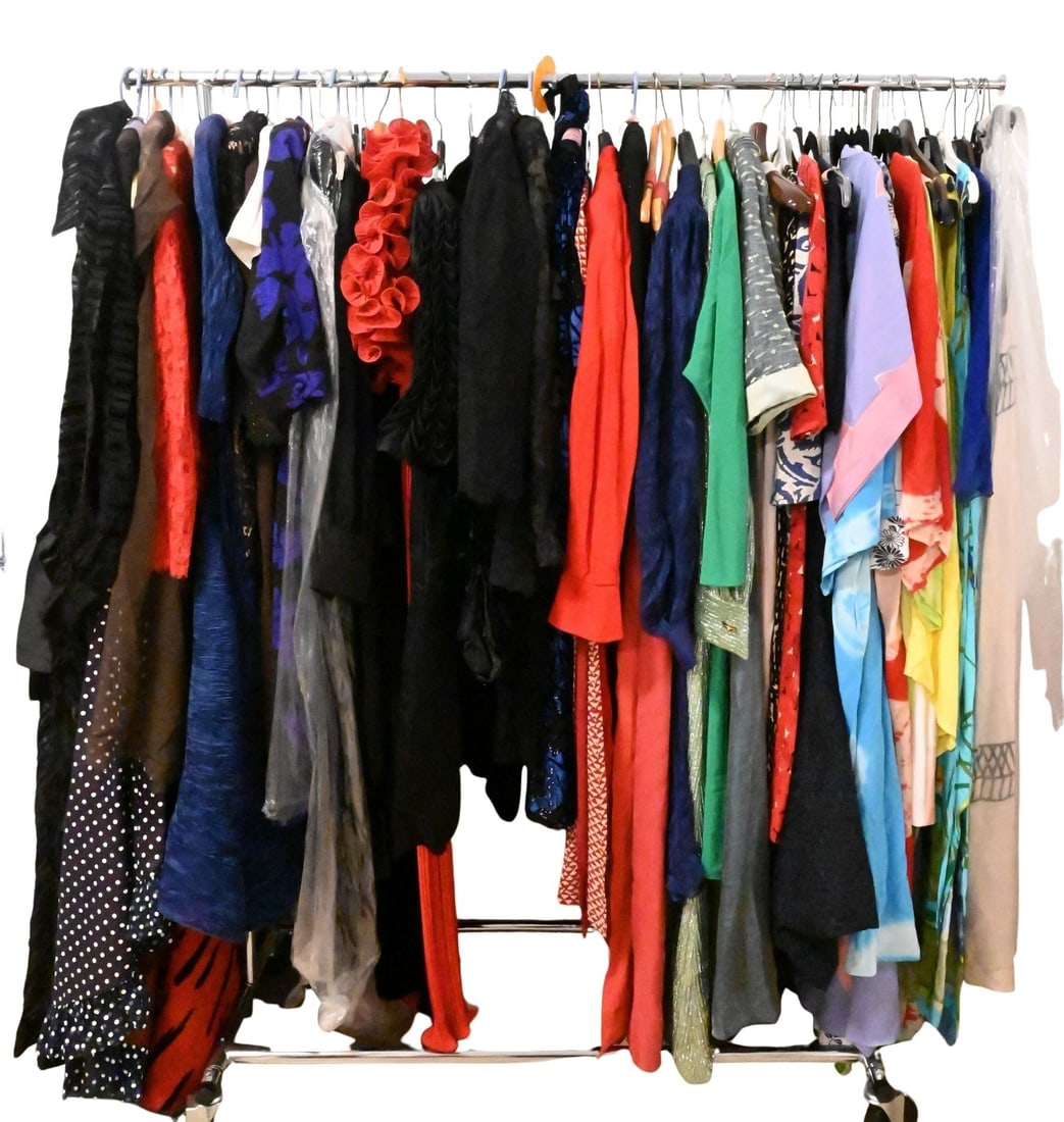 Group of Approximately 40 Assorted Women's Dresses: Group of Approximately 40 Assorted Women's Dresses to include Alfred Bosand red gown and other brands such as: A.J. Bari, Elana, etcetera, sizes Small through Medium