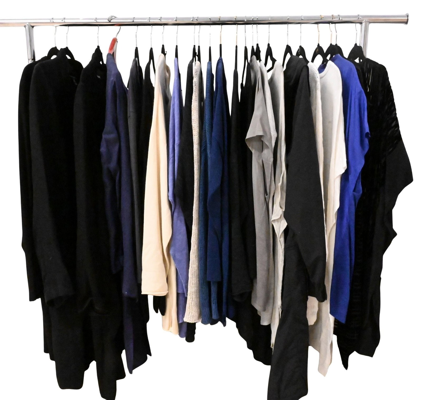 Group of Approximately 22 Eileen Fisher Women's Tops: Group of Approximately 22 Eileen Fisher Women's Tops having many different designs and sizes varying from Large to Extra Large