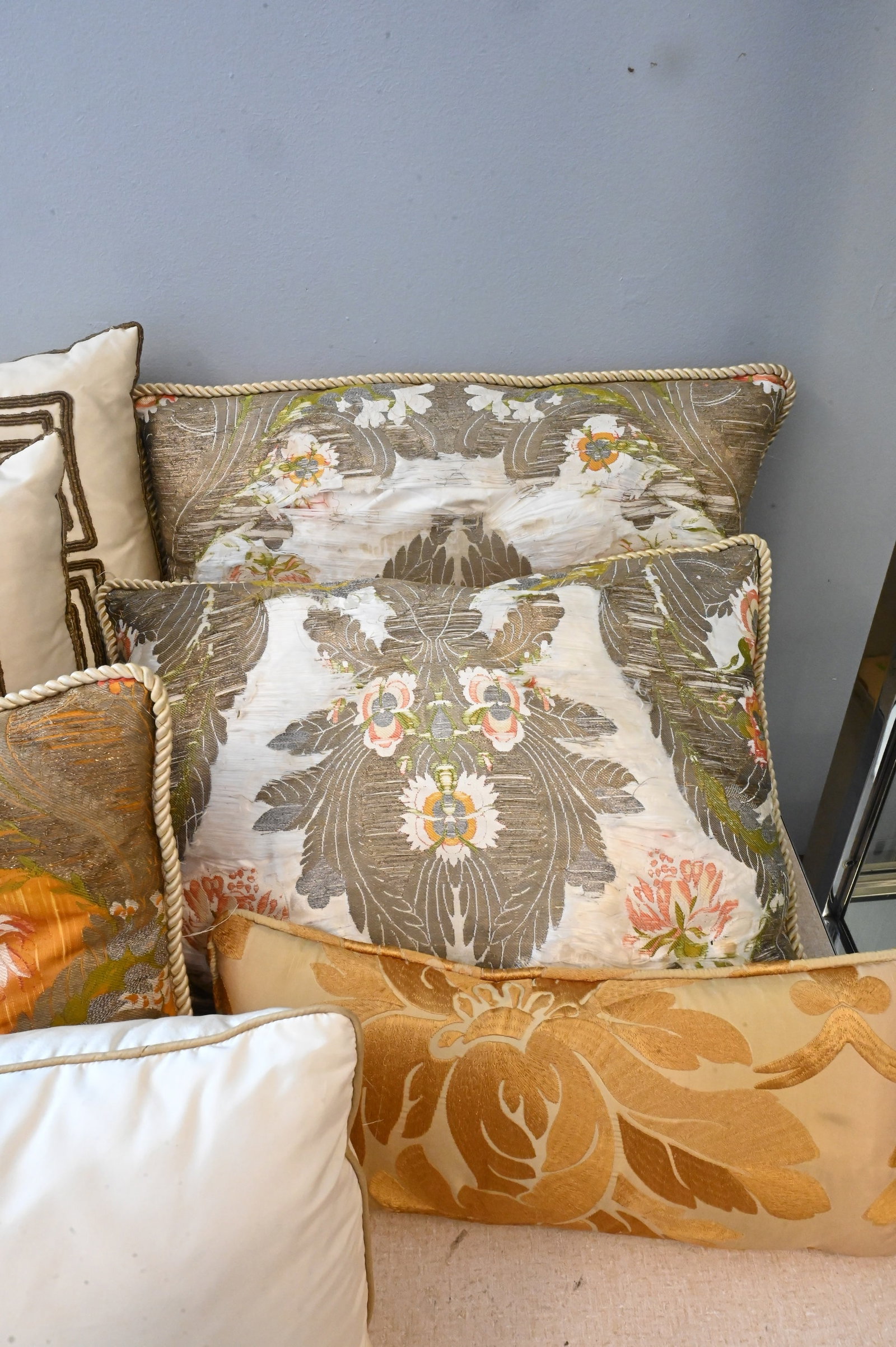10 Embroidered Throw Pillows - 2