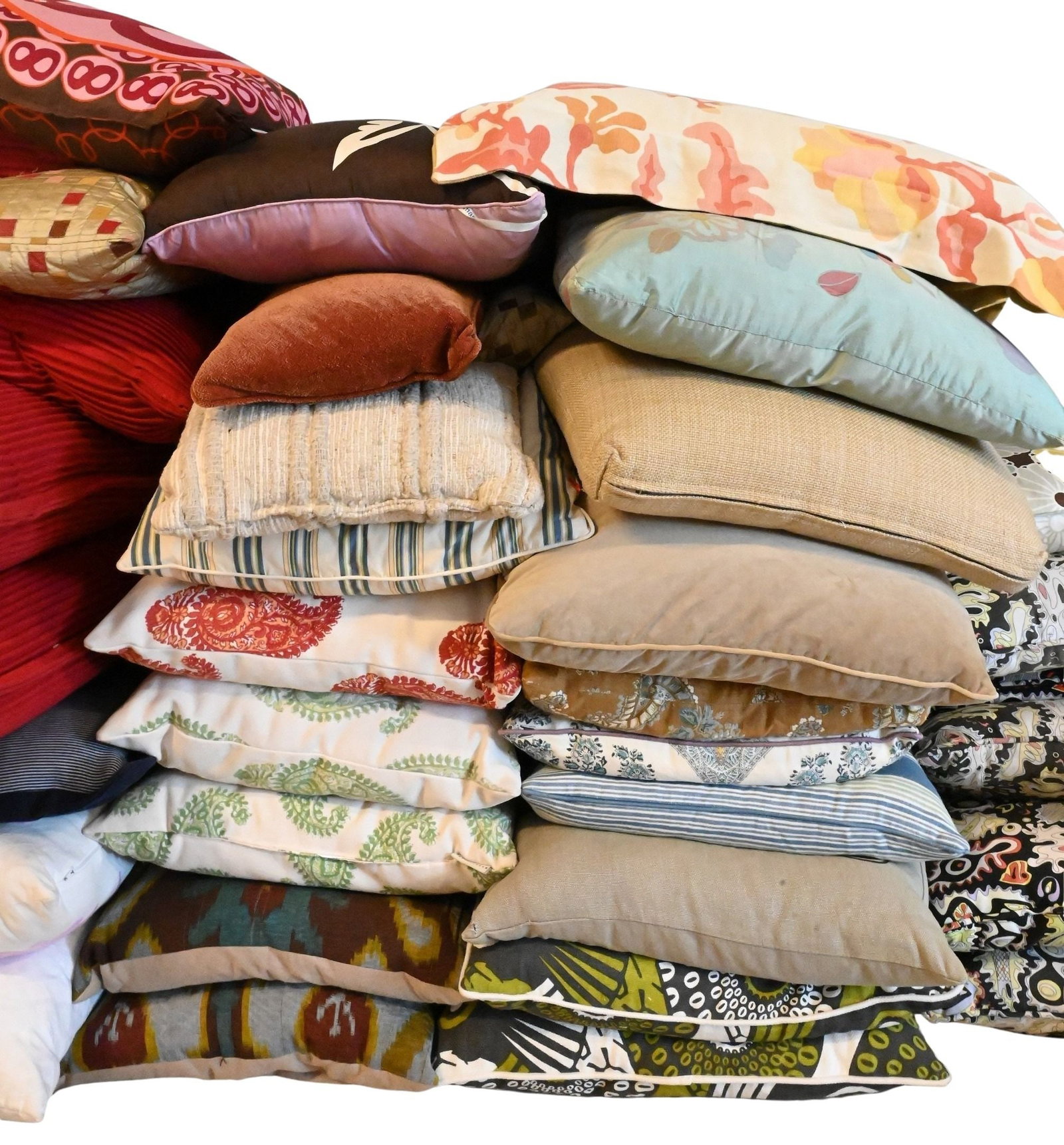 Large Group of Approximately 50 Detachable Throw Pillows (1 of 7)