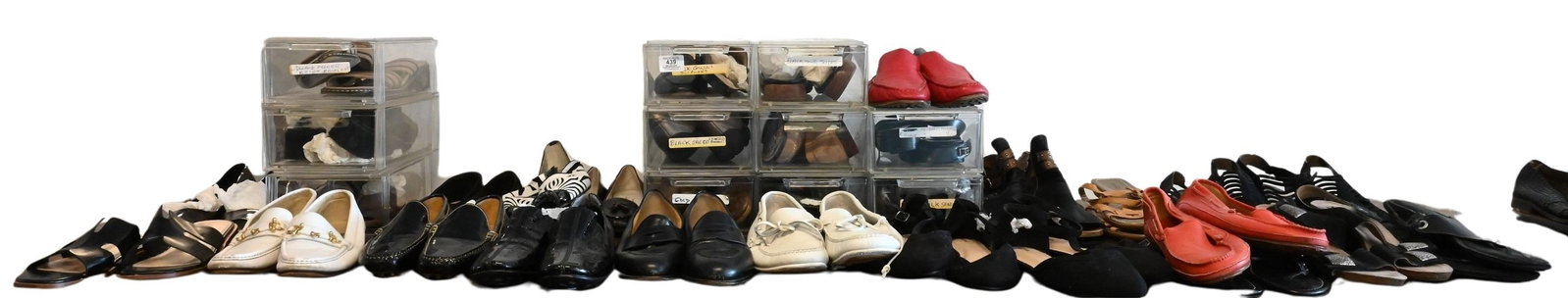 Approximately 30 Women's Shoes: Approximately 30 Women's Shoes to include flats, loafers, and boat shoes brands include Bally, Veittes, and Pitti Moda sizes vary examples range from 6-12