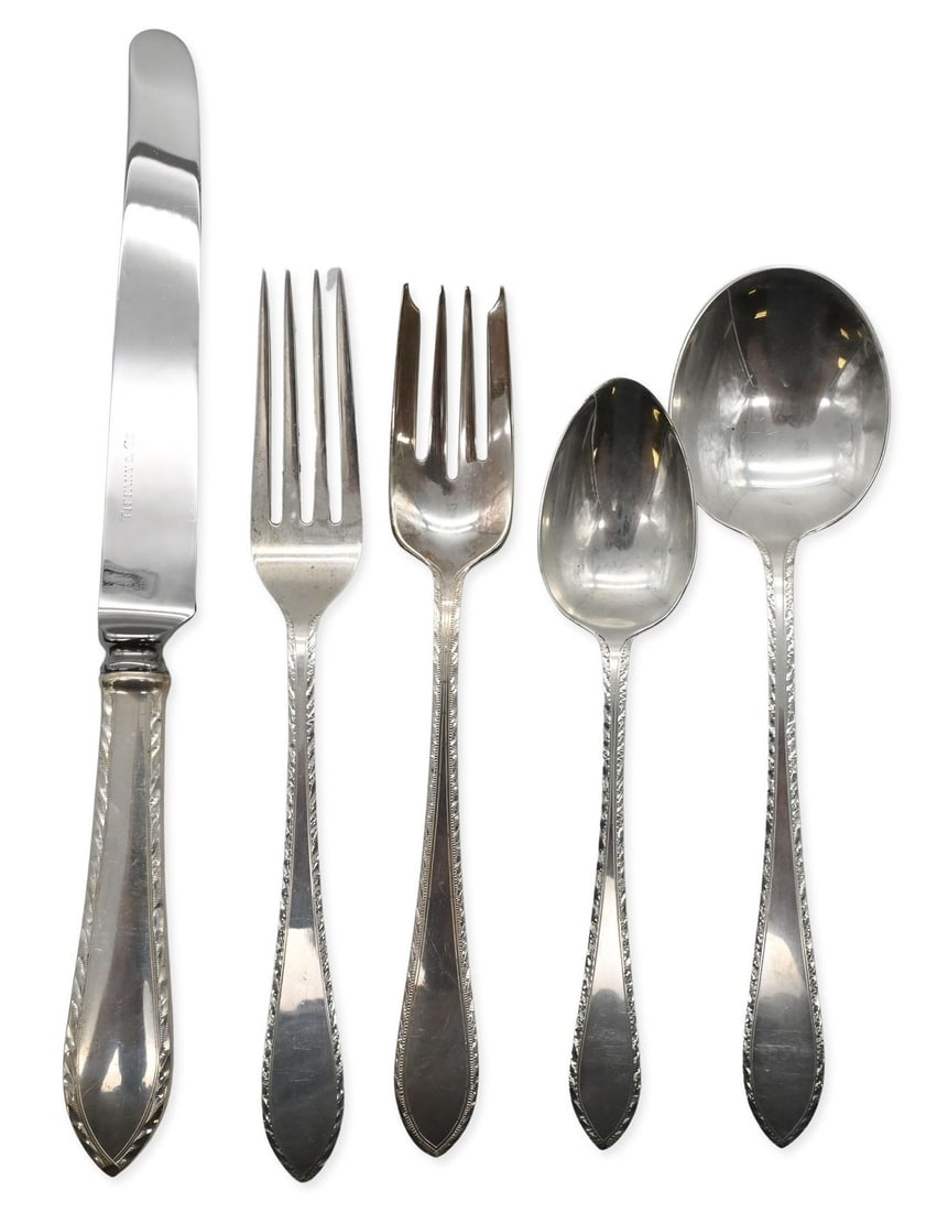30 Piece Tiffany & Co. Sterling Silver Flatware Set for Six in Reeded Edge Pattern (1 of 3)