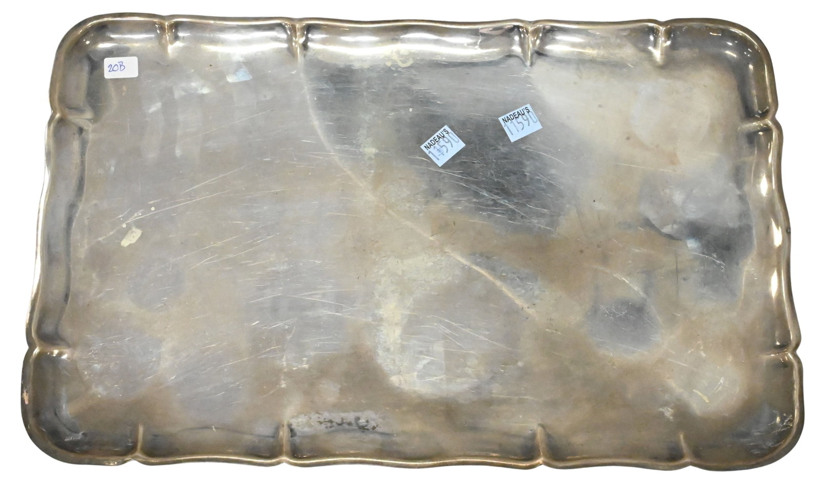 Continental Silver Rectangular Tray: Continental Silver Rectangular Tray marked 800 10 1/4" x 16 1/4", 21.0 troy ounces