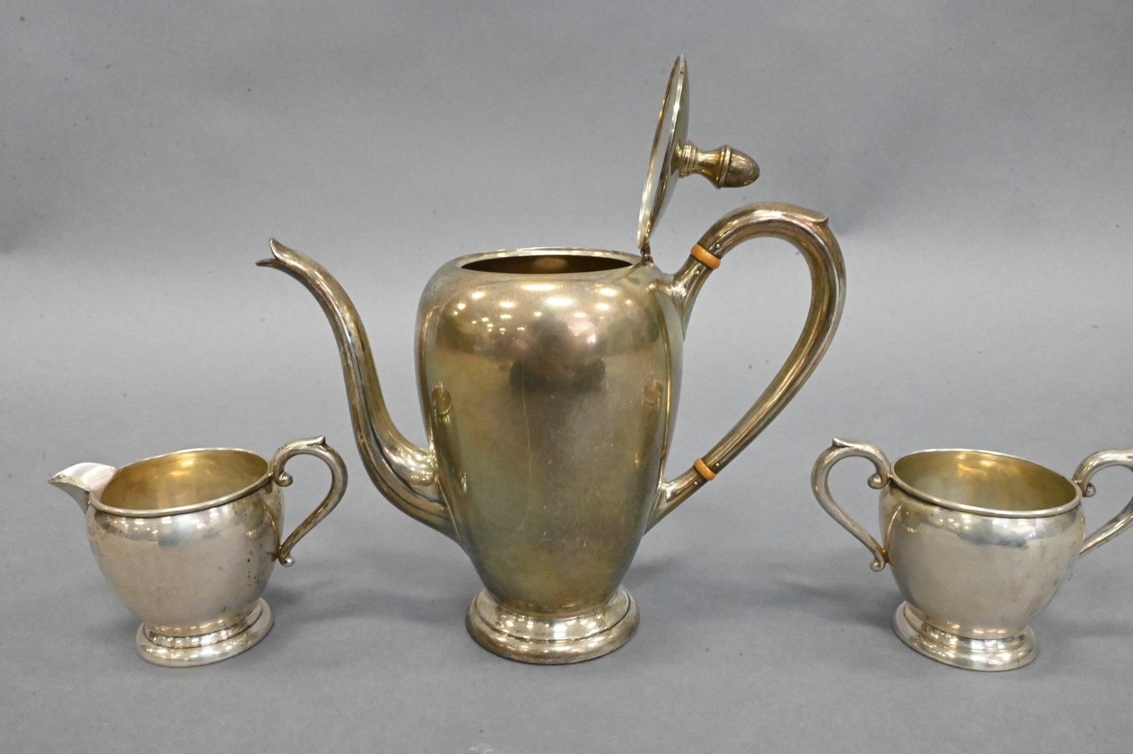 Three Piece P.S.C.U. Sterling Silver Tea Set - 2