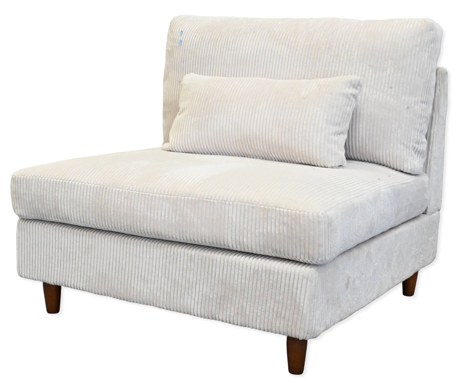 Custom White Velour Oversized Club Chair: Custom White Velour Oversized Club Chair height 30 1/2 inches, width 40 inches, depth 43 inches