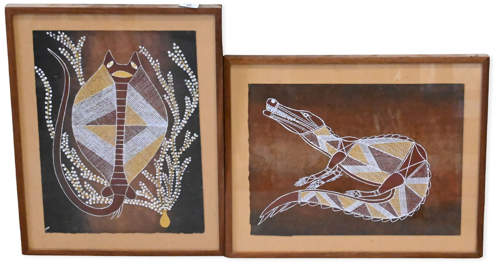 Two Framed Aboriginal Animal Portraits (1 of 3)