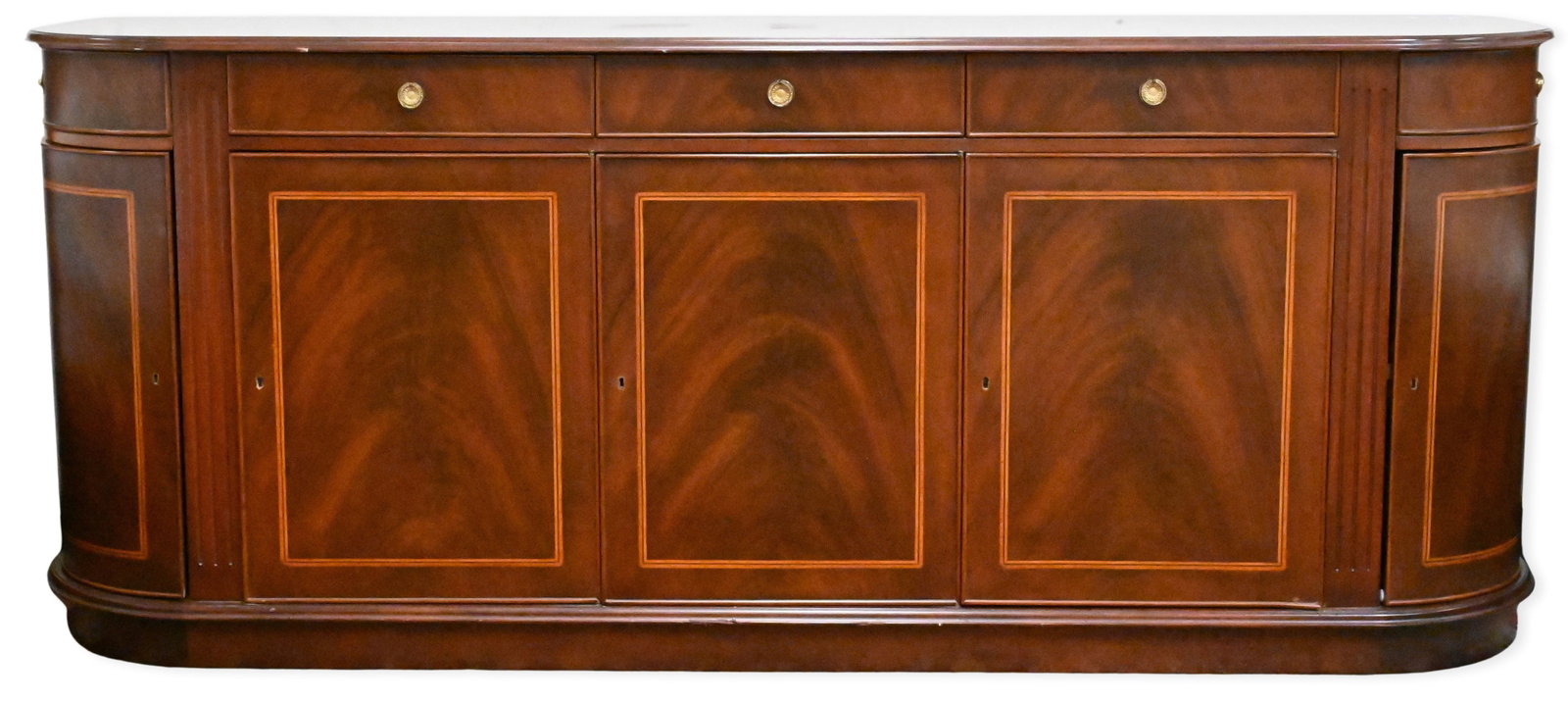 Bonded Inlay Server: Bonded Inlay Server having 5 drawers over 5 doors all having line-inlay finish height 35 inches, top 22" x 85"