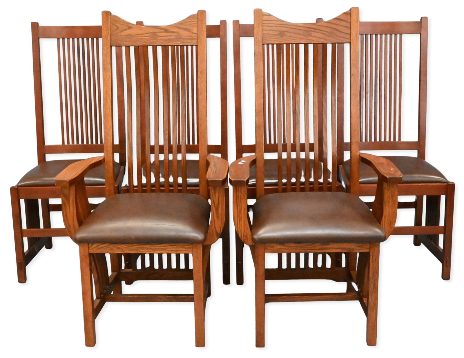 Set of Four Stickley Mission Style Cherry Dining Chairs (1 of 7)