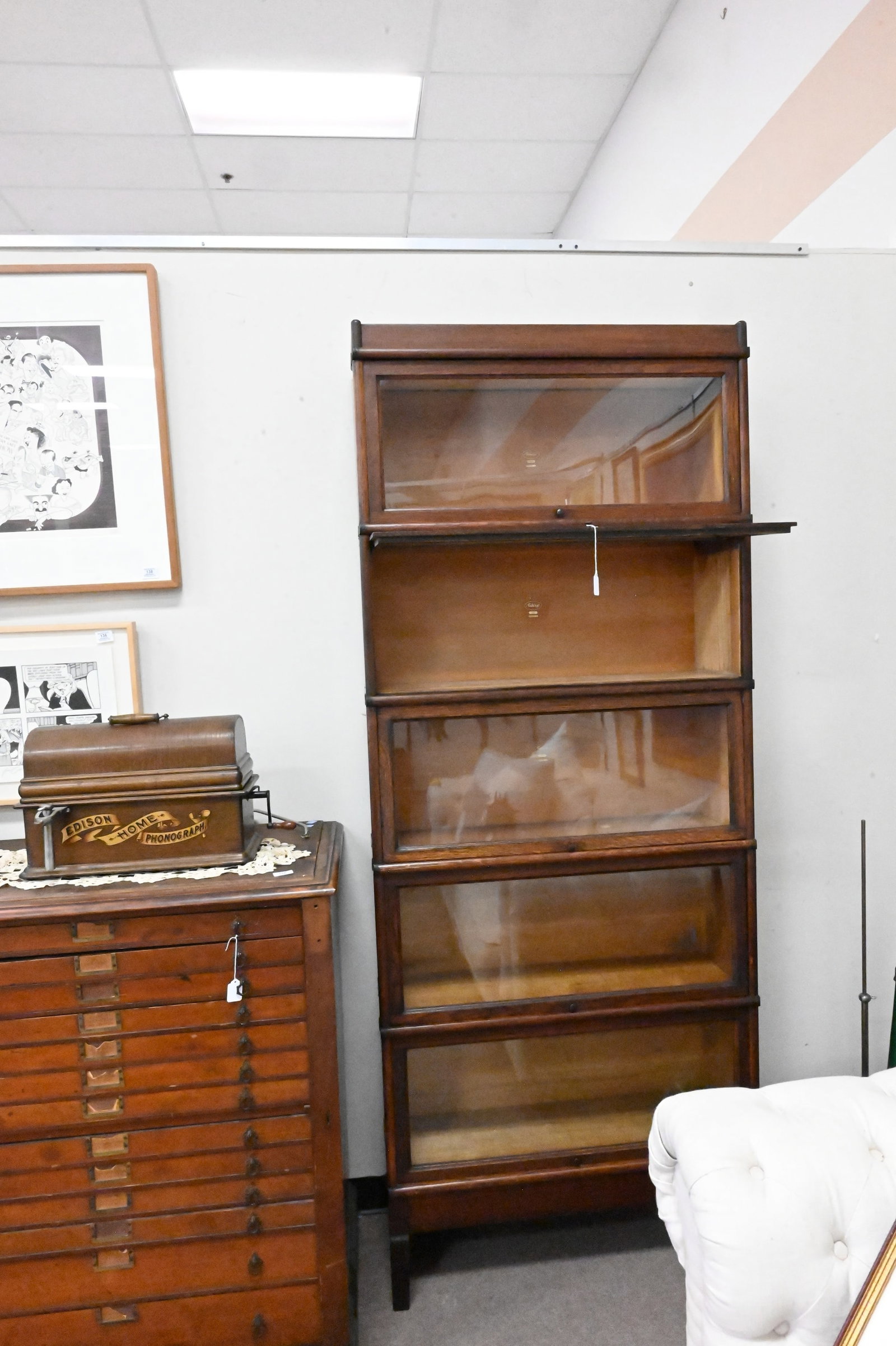 Macey Oak Barrister Bookcase - 4