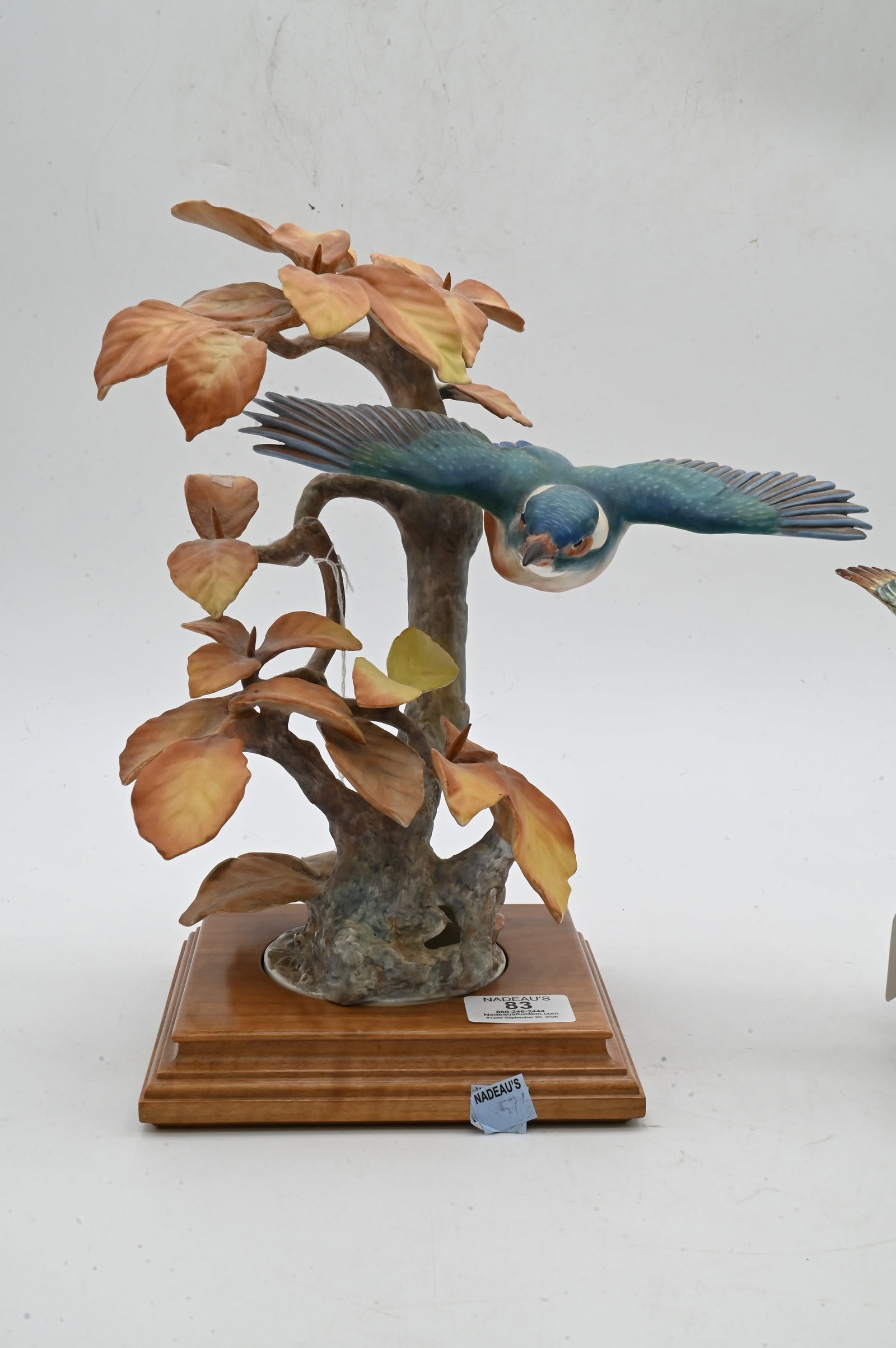 Two Porcelain Kingfisher Bird Figurines - 2