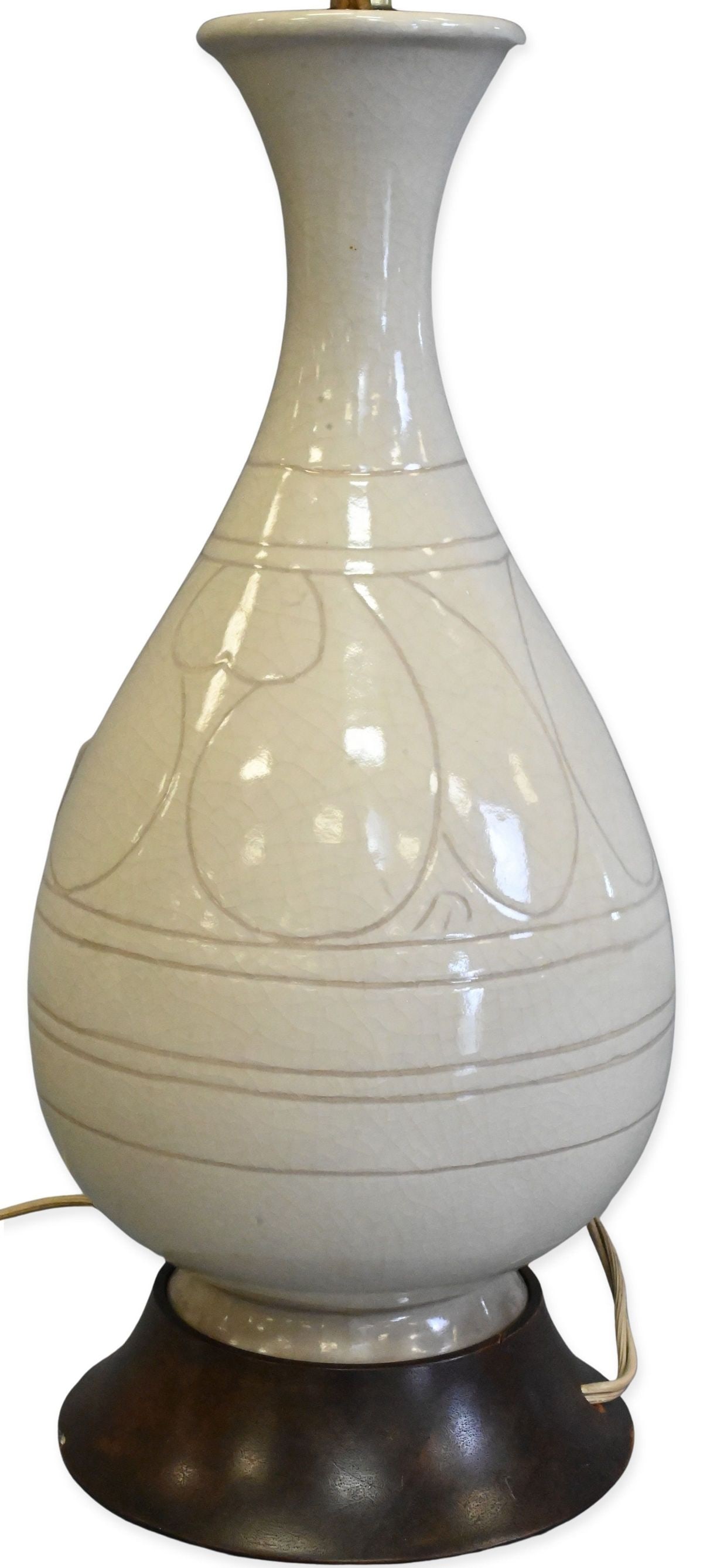 Korean Crackle Glazed Ceramic Bottle Form Vase (1 of 4)