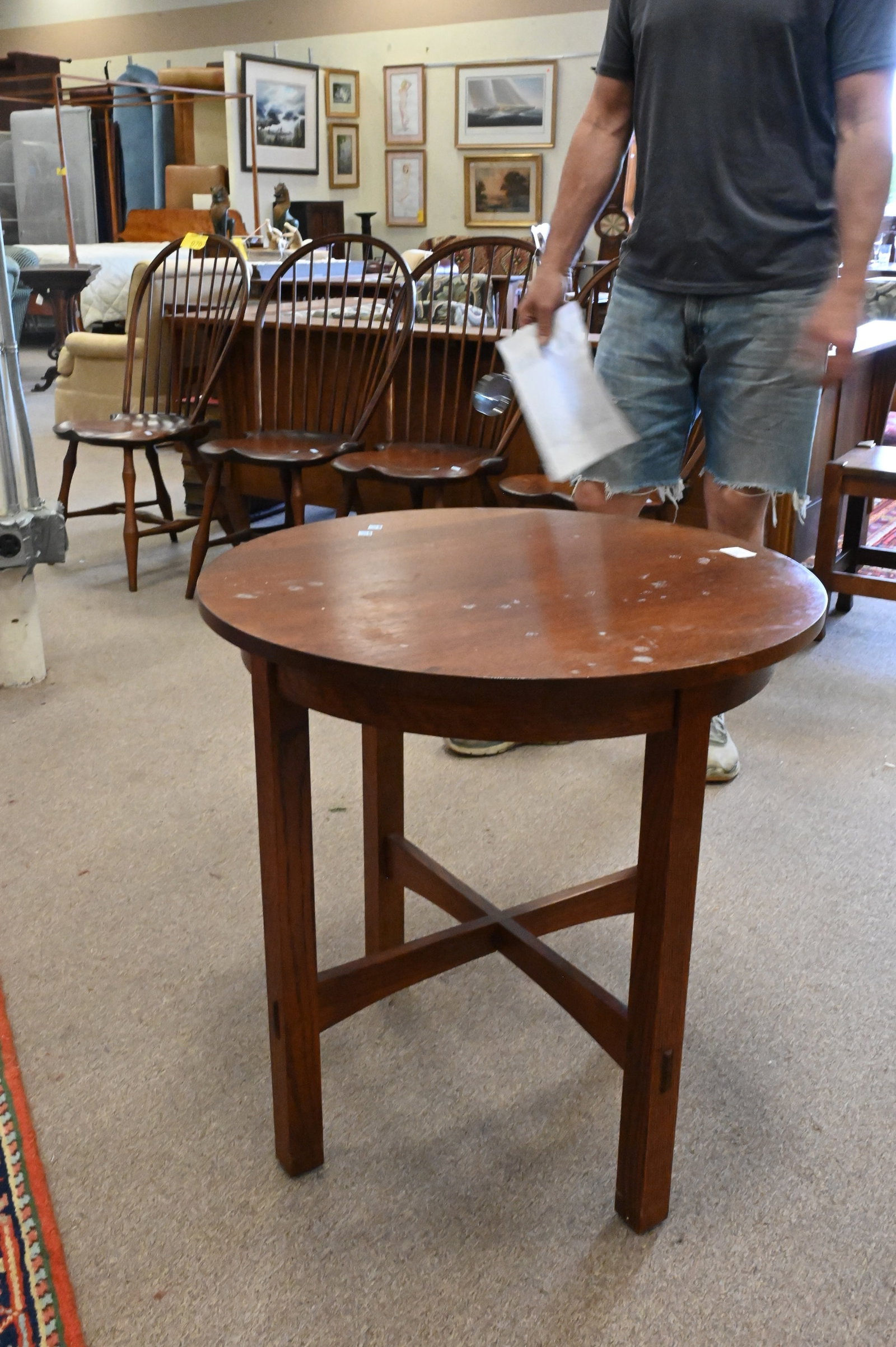 Stickley Mission Oak Round Table - 4