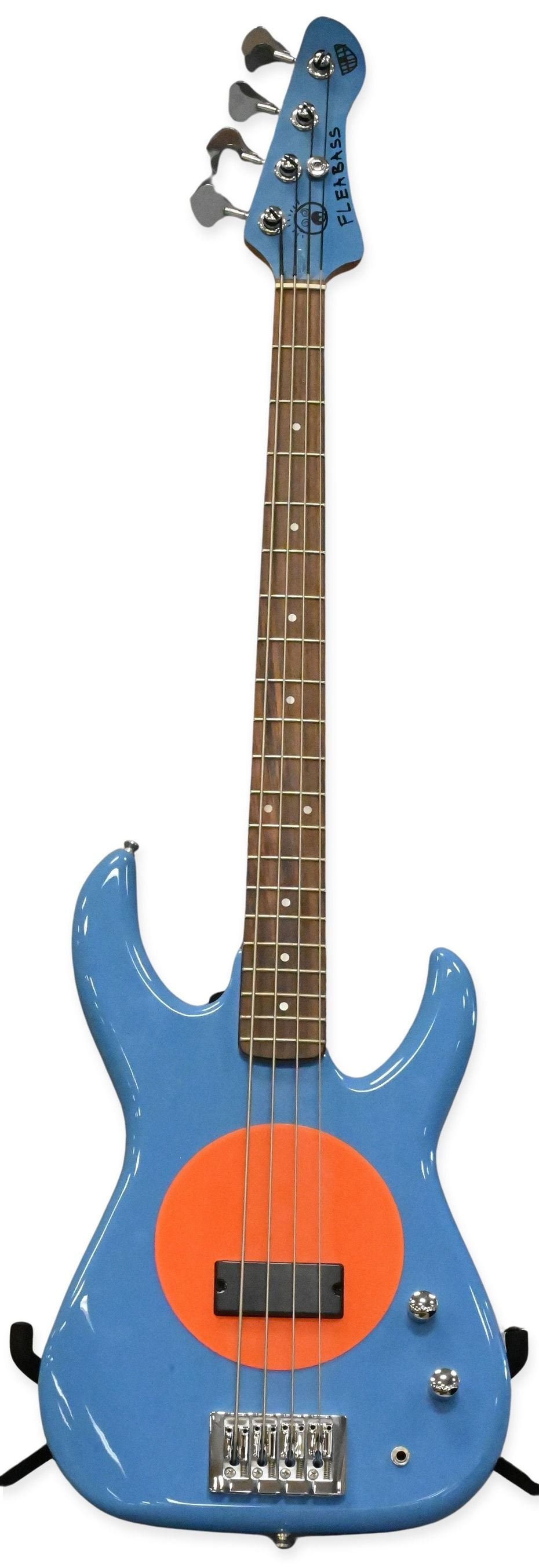 2010 Flea Bass Model 32 Blue and Orange Water Electric Bass: 2010 Flea Bass Model 32 Blue and Orange Water Electric Bass created by Flea of the Red Hot Chili Peppers. Along with original soft case