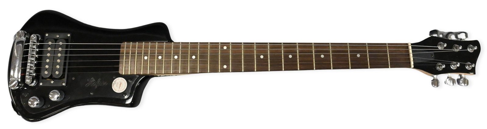 Hofner Shorty Electric Travel Guitar: Hofner Shorty Electric Travel Guitar having black finish. Along with original soft travel case