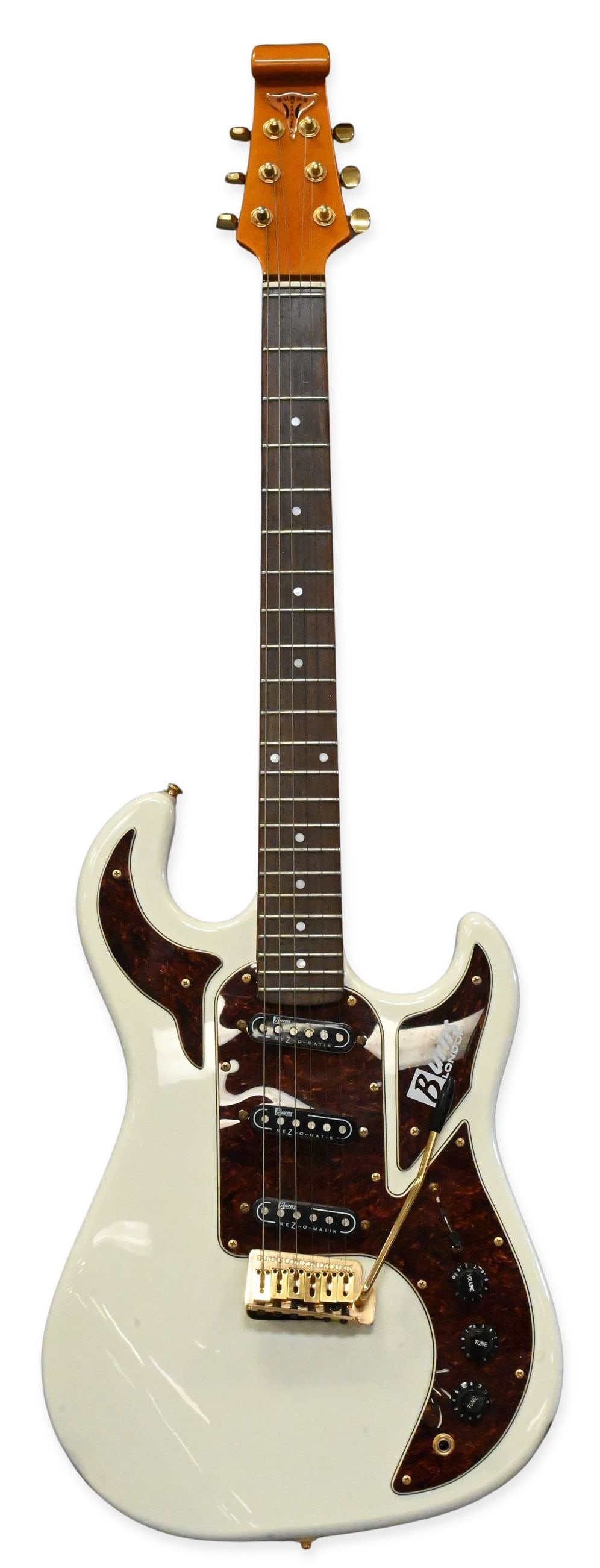 Burns Marquee Club Series Electric Guitar: Burns Marquee Club Series Electric Guitar having white finish, serial number 2070027. Along with original hard case