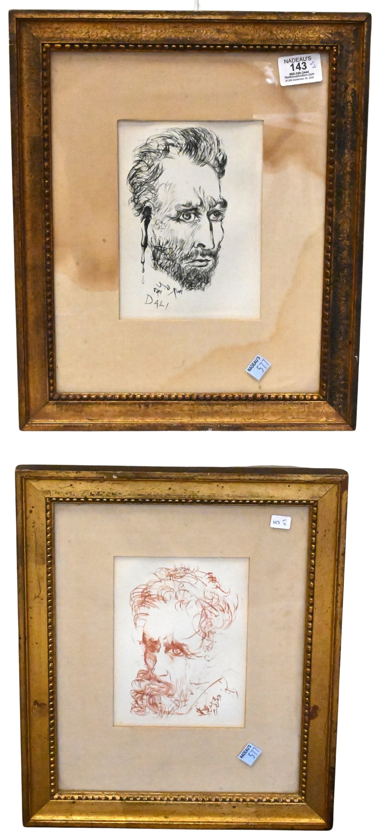 Five: Salvador Dali (Spanish, 1904-1989), "Immortals of Art" Framed Etchings (1 of 5)