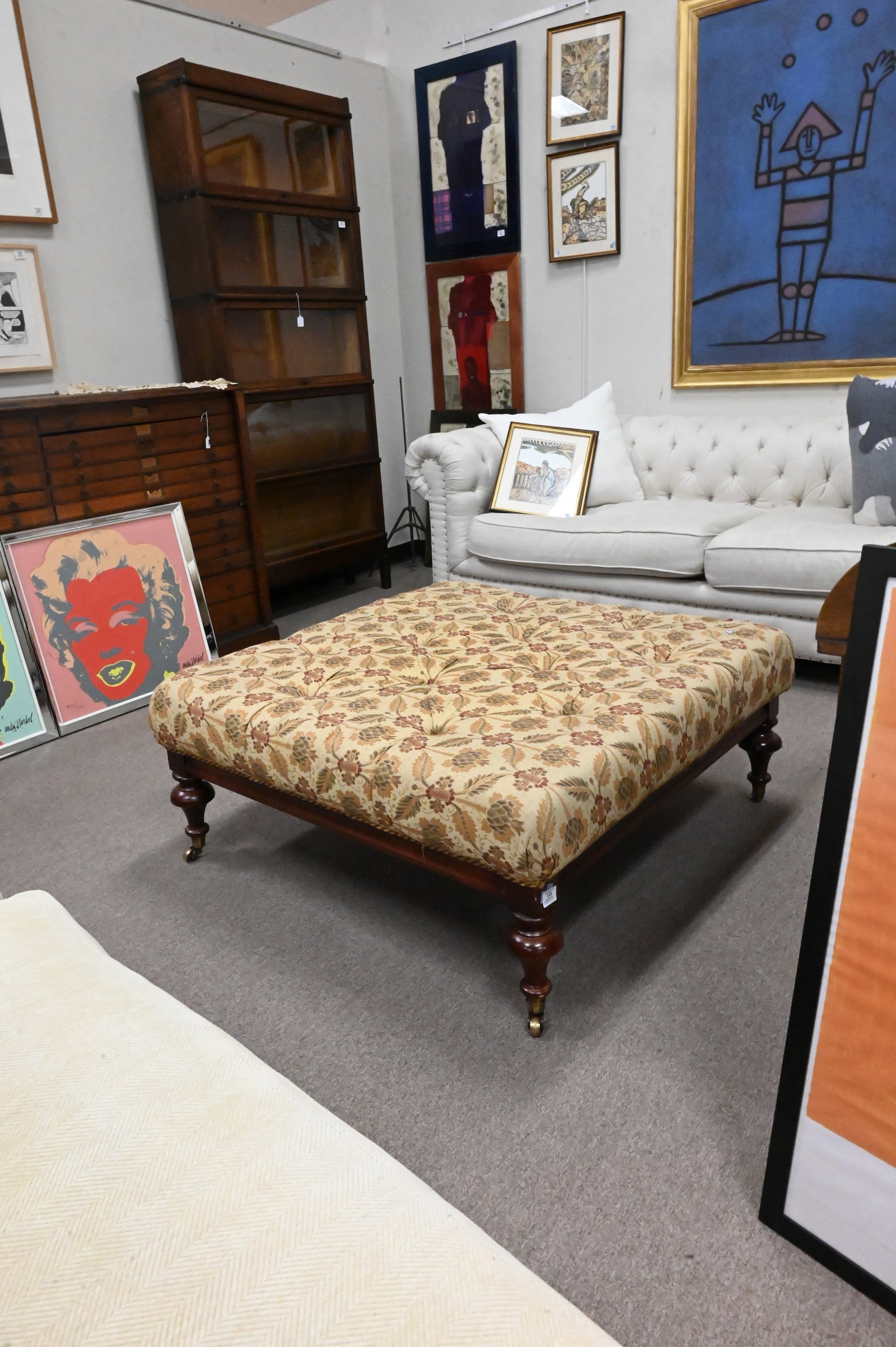 Custom Upholstered Tufted Ottoman - 2