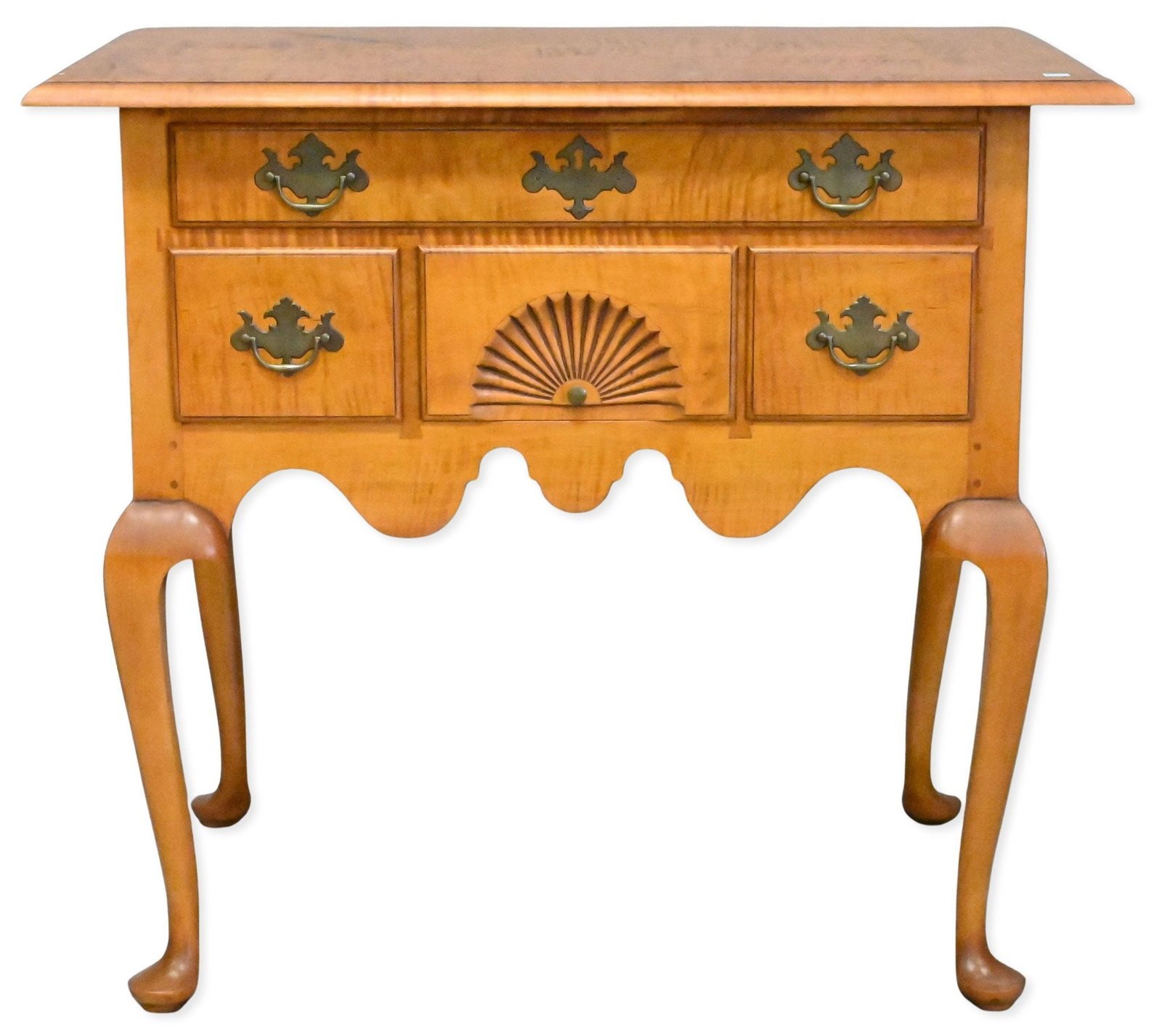 Eldred Wheeler Queen Anne Style Tiger Maple Lowboy (1 of 7)