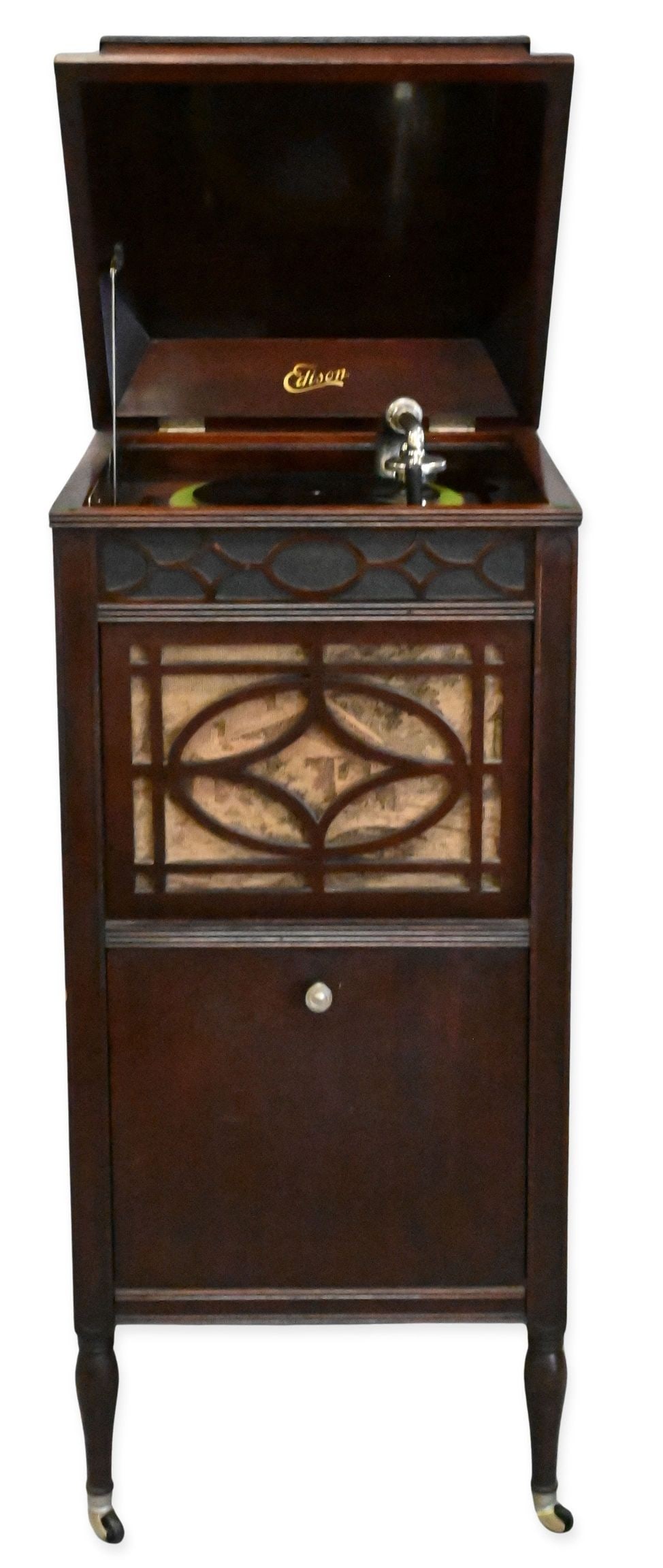 Edison Disc Phonograph Model C150: Edison Disc Phonograph Model C150 in a sheridan style cabinet height 45 inches, width 19 1/2 inches, depth 20 inches