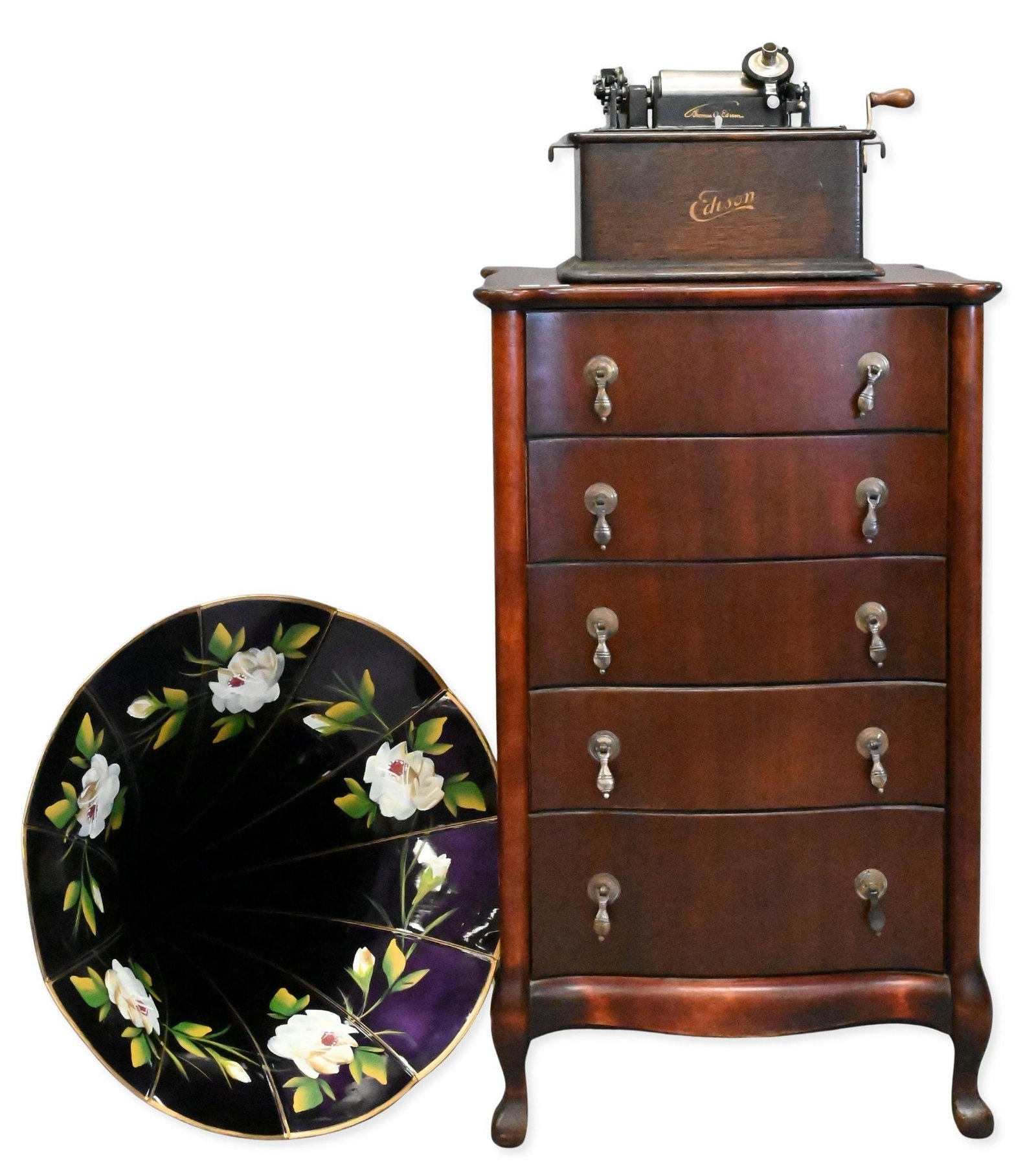 Edison Phonograph and Cylinder Cabinet (1 of 8)