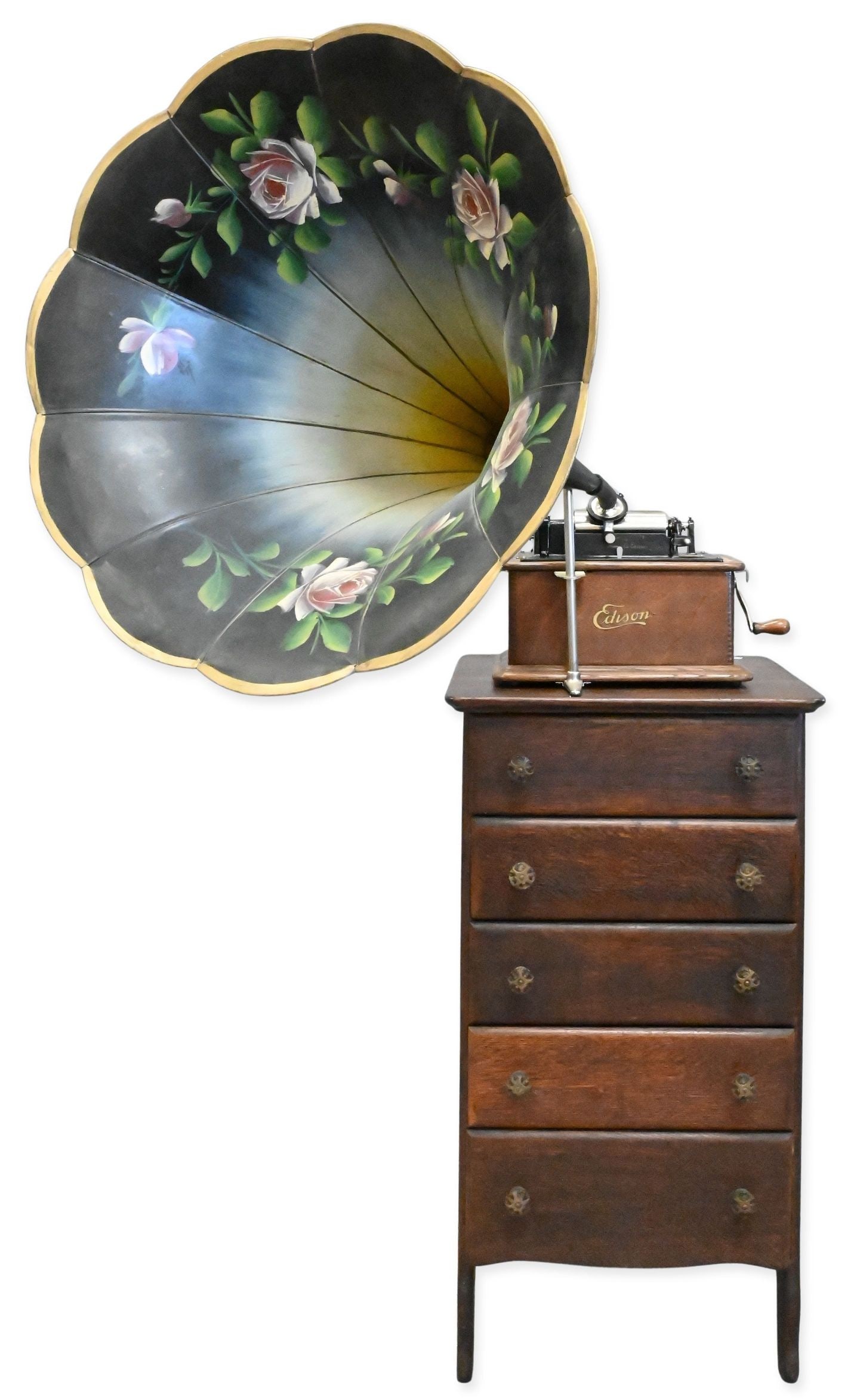Edison Phonograph and Cylinder Cabinet (1 of 8)