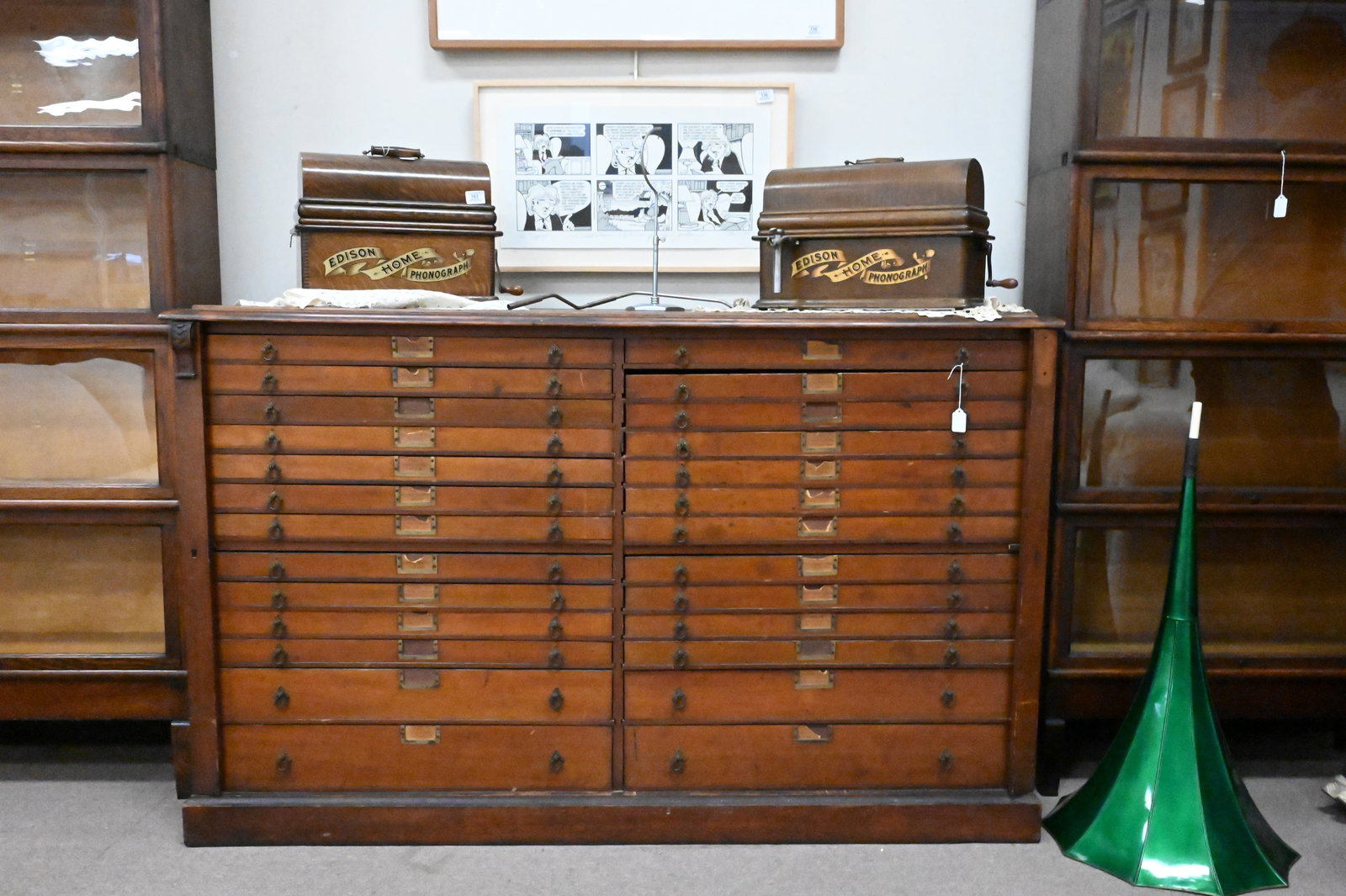 Large Walnut Drafting / Flat File Cabinet - 2