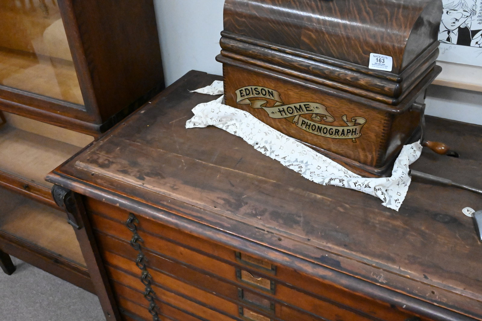 Large Walnut Drafting / Flat File Cabinet - 5