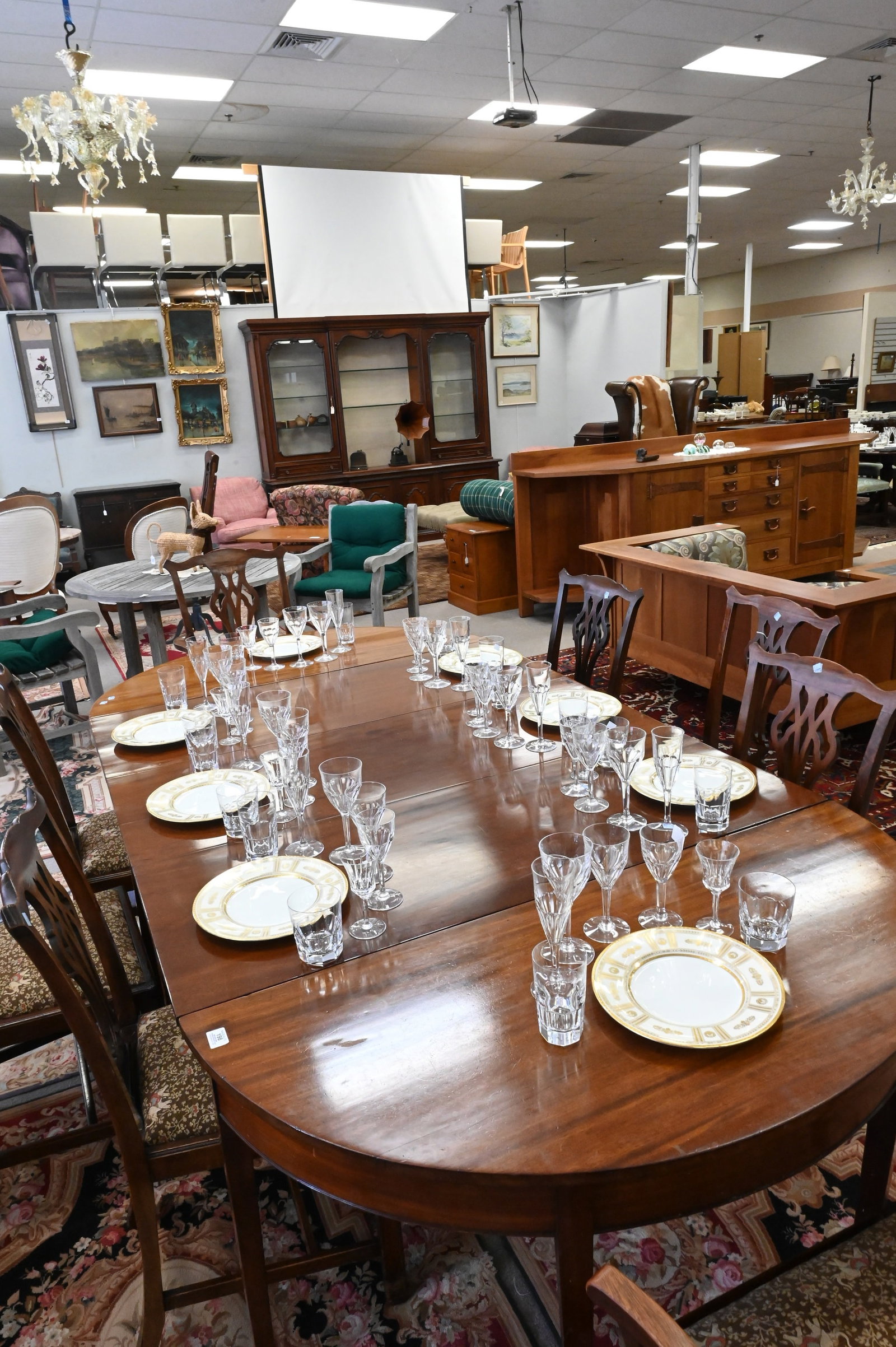 Federal Style Three Part Dining Table - 2