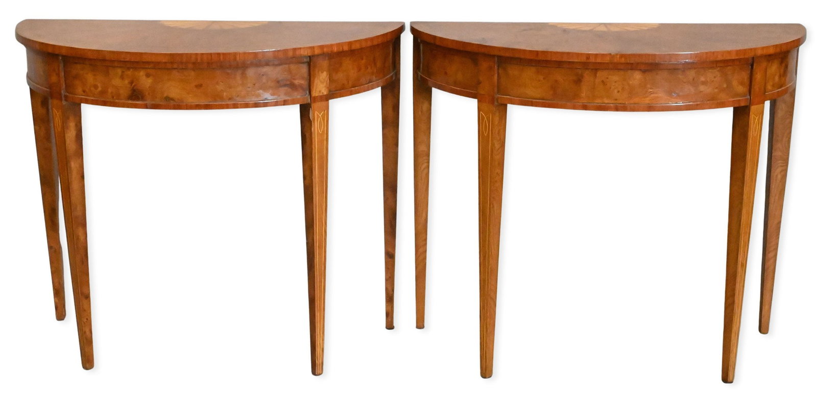 Pair of Federal Style Inlaid Demilune Tables (1 of 6)