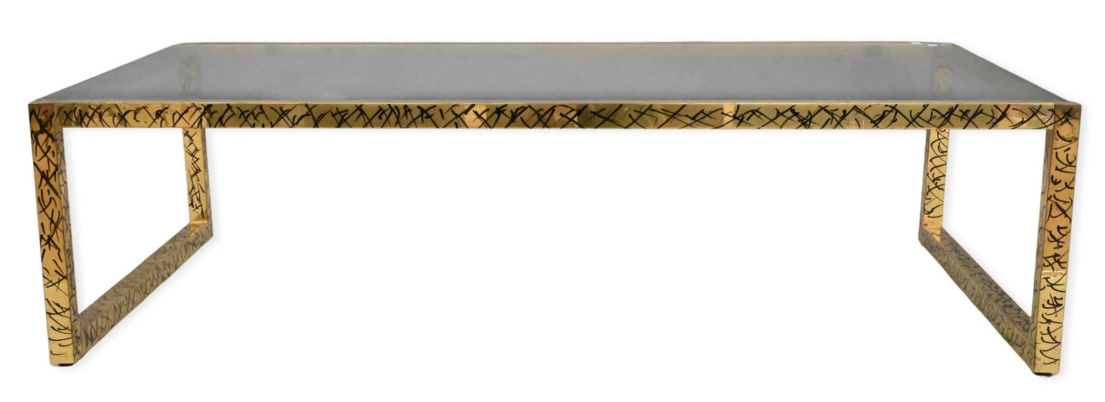 Mastercraft Style Brass and Glass Coffee Table (1 of 6)