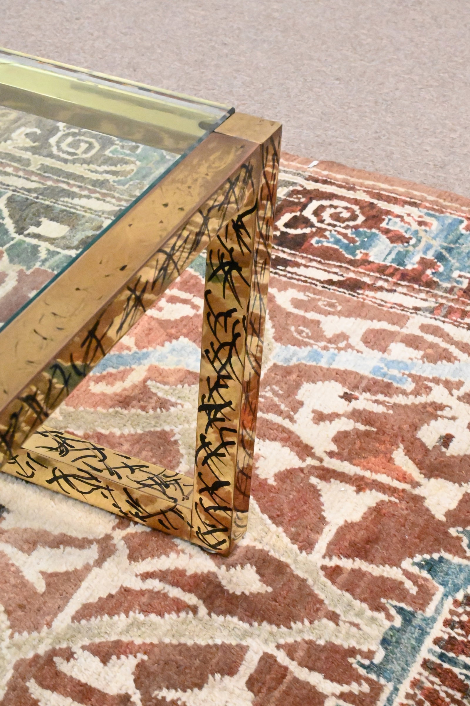 Mastercraft Style Brass and Glass Coffee Table - 6