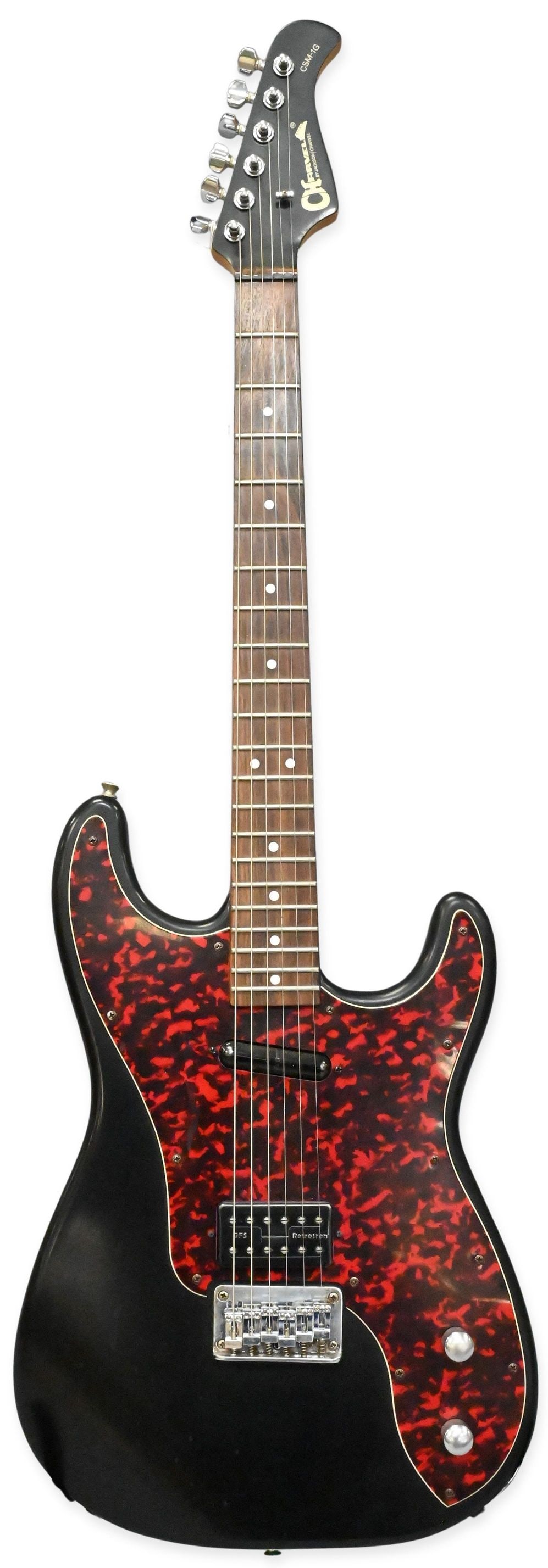 1980's Charvel CSM-1G Electric Guitar: 1980's Charvel CSM-1G Electric Guitar by Jackson/Charvel, having matte black finish. Along with soft case