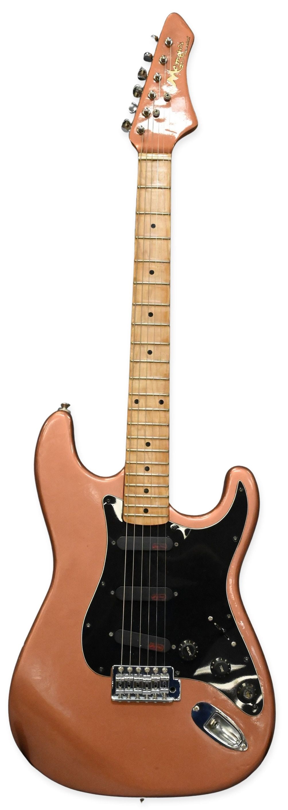 1970's Memphis Custom Telecaster Style Electric Guitar: 1970's Memphis Custom Telecaster Style Electric Guitar having copper finish. Along with soft case