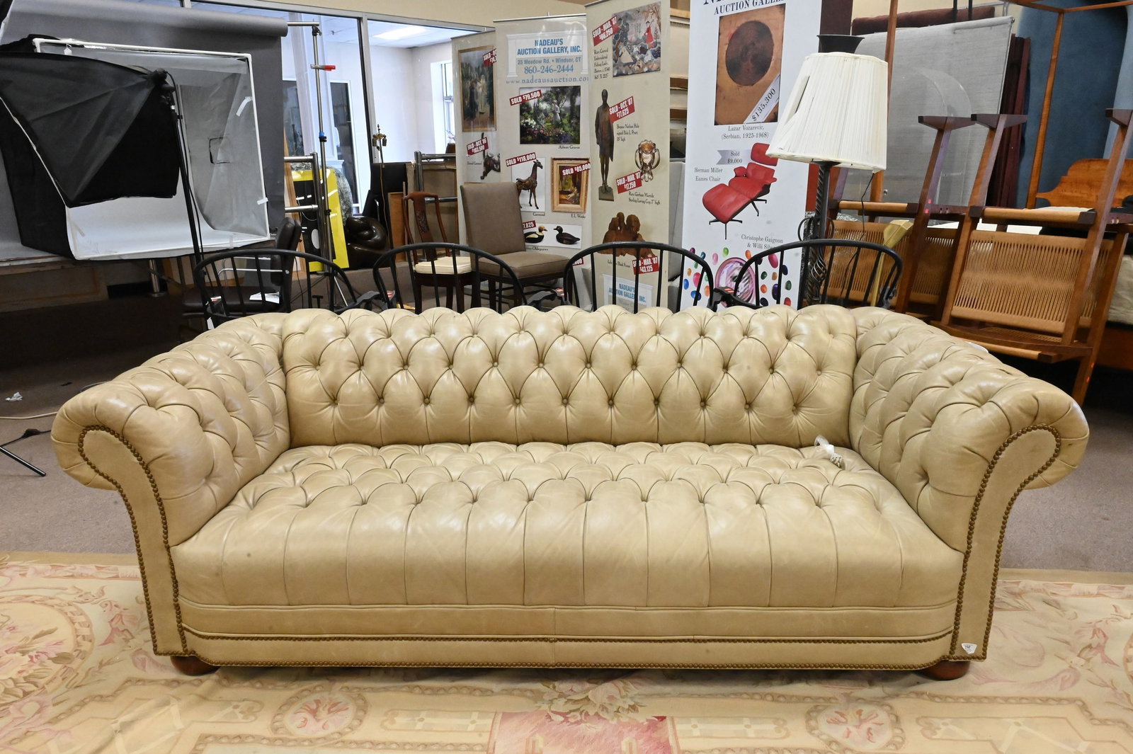 Tufted Leather Chesterfield Sofa - 2