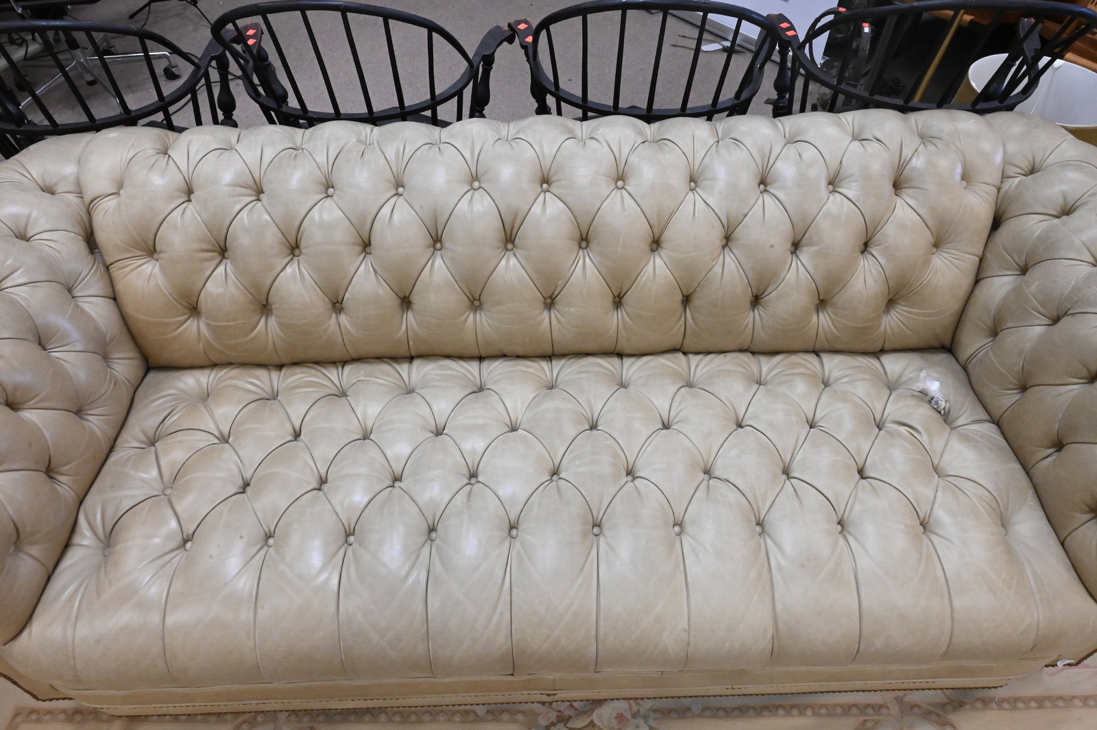 Tufted Leather Chesterfield Sofa - 3