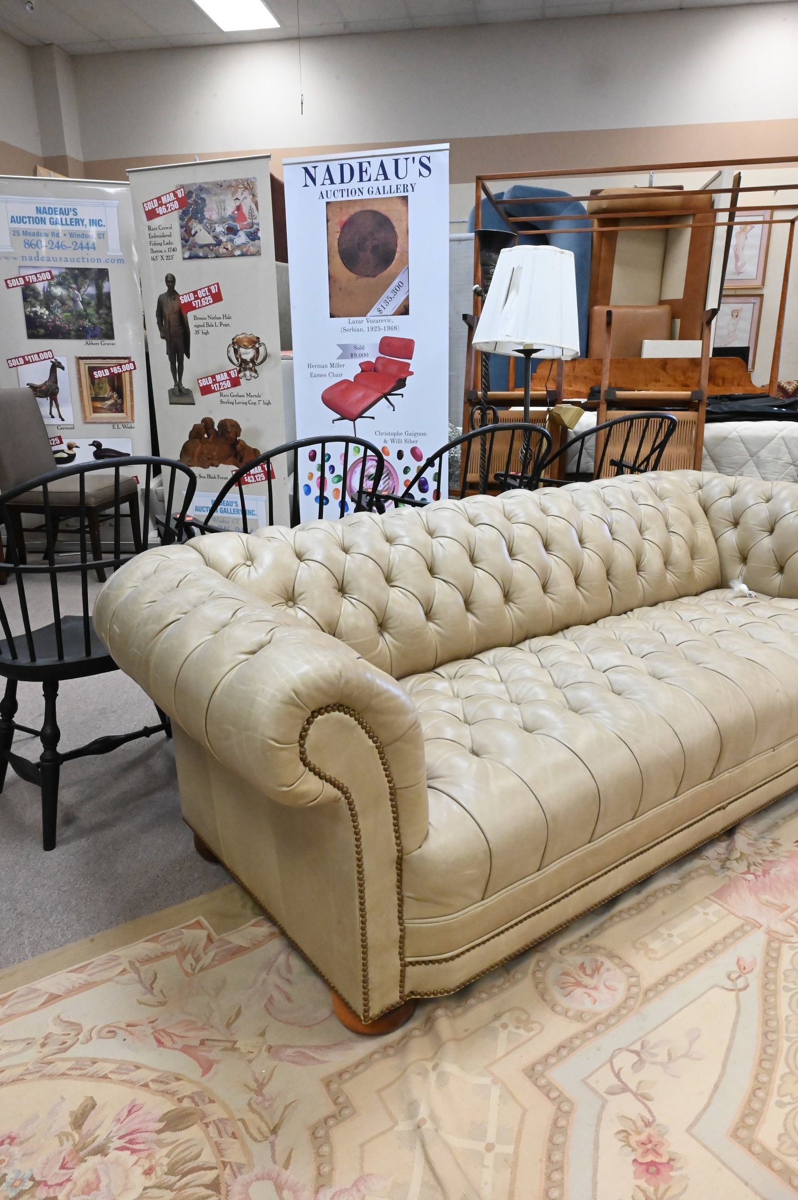 Tufted Leather Chesterfield Sofa - 4