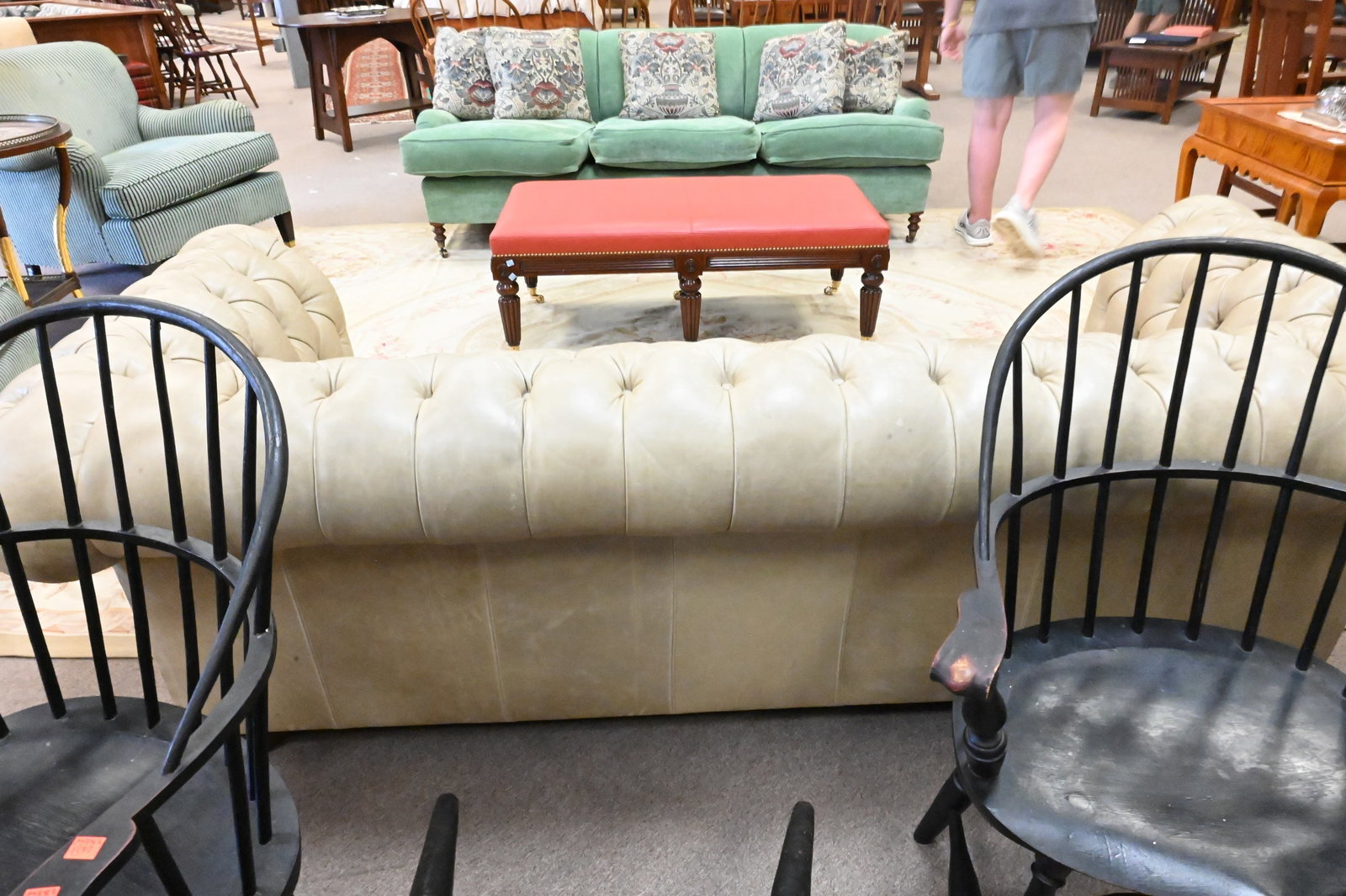Tufted Leather Chesterfield Sofa - 5