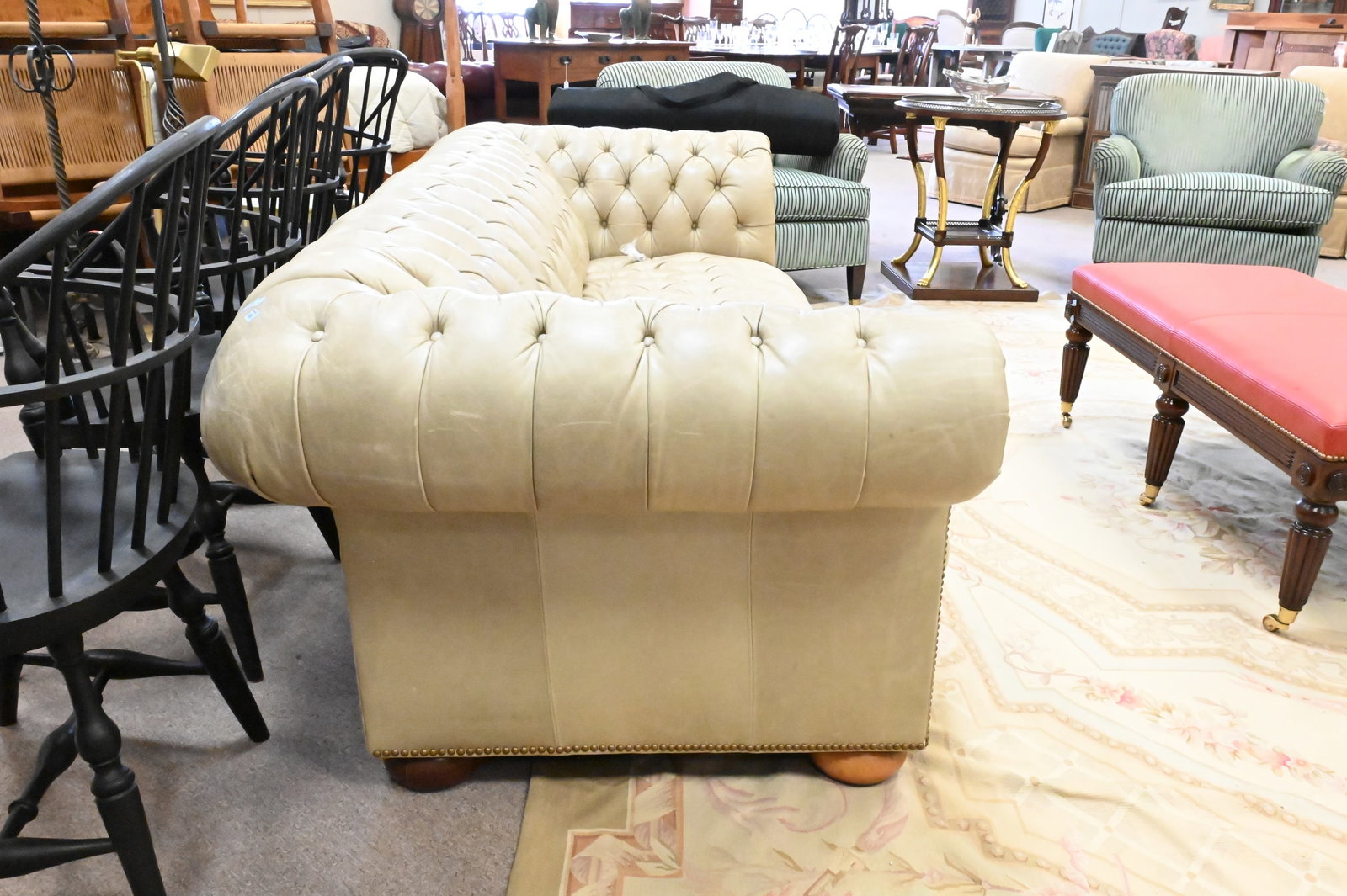 Tufted Leather Chesterfield Sofa - 6
