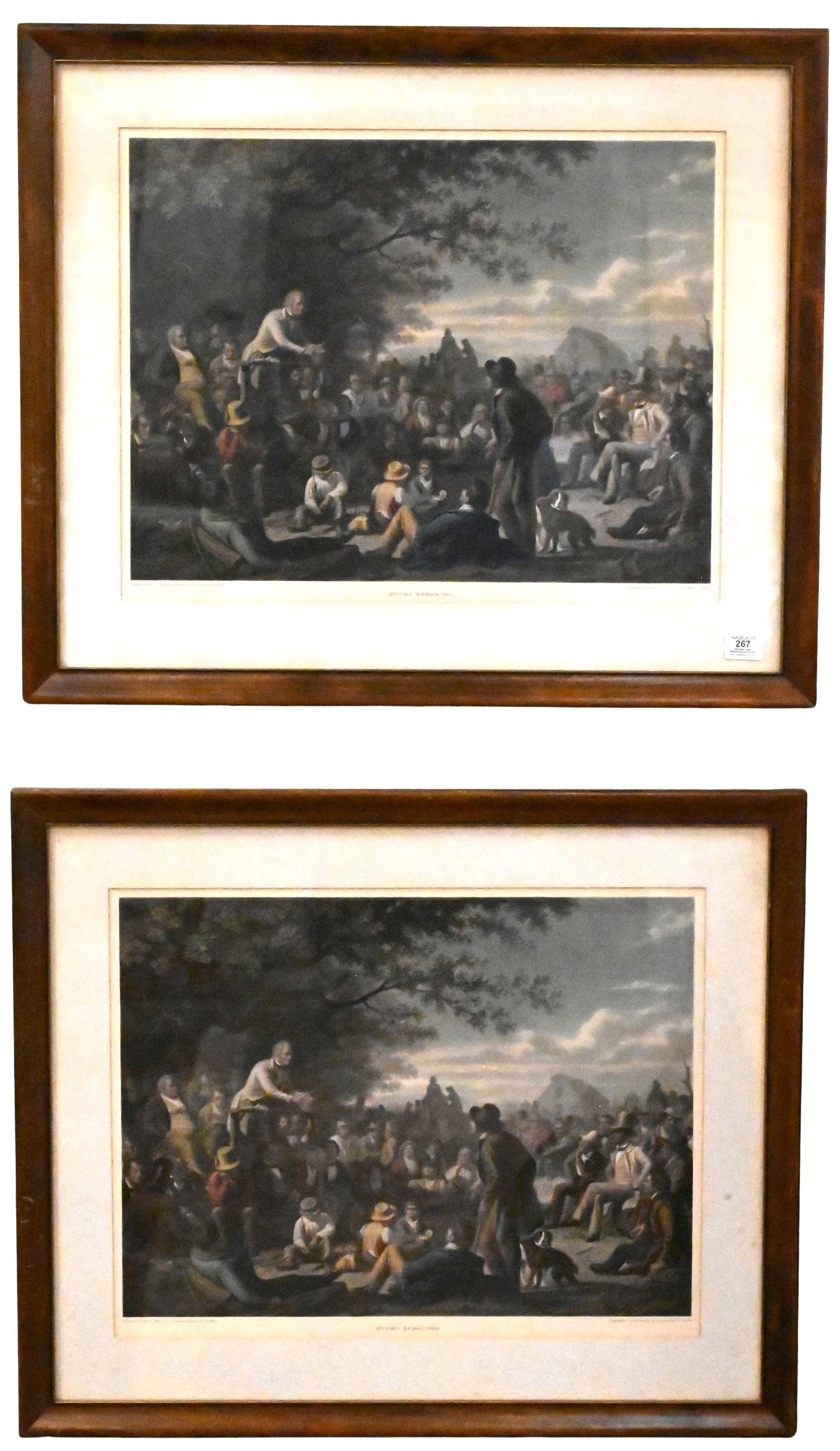 Five Framed Landscape and Historical Scenes: Five Framed Landscape and Historical Scenes to include John A. Lowell (American, B.1837) "Mount Aetna," after Thomas Cole, engraving, copyright 1890 17" x 25 3/4"; "Mount Ben More"; "Fairmount