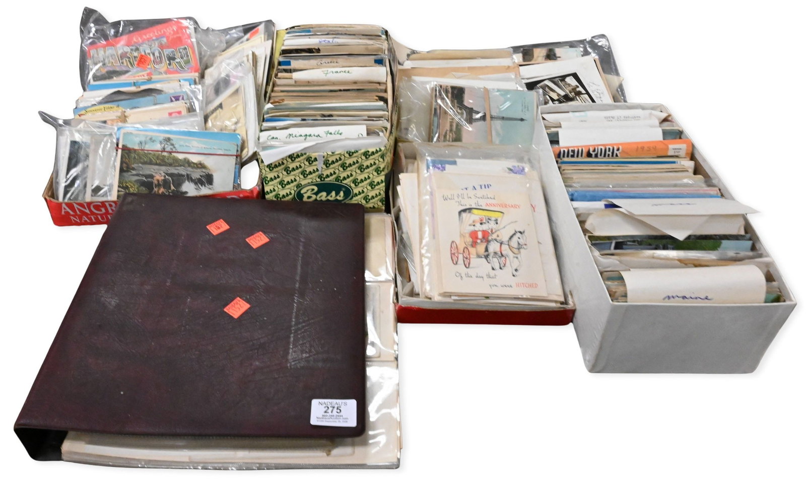 Approximately 200 Postcards: Approximately 200 Postcards in include cards from around the world, United States and monuments, along with an album of early 20th century Easter, Christmas and New Years cards