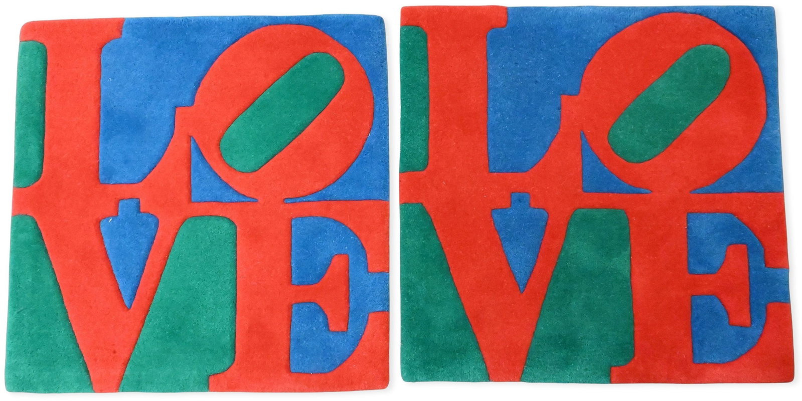 Pair of Robert Indiana Reproduction "LOVE" Textiles / Throw Rugs (1 of 3)