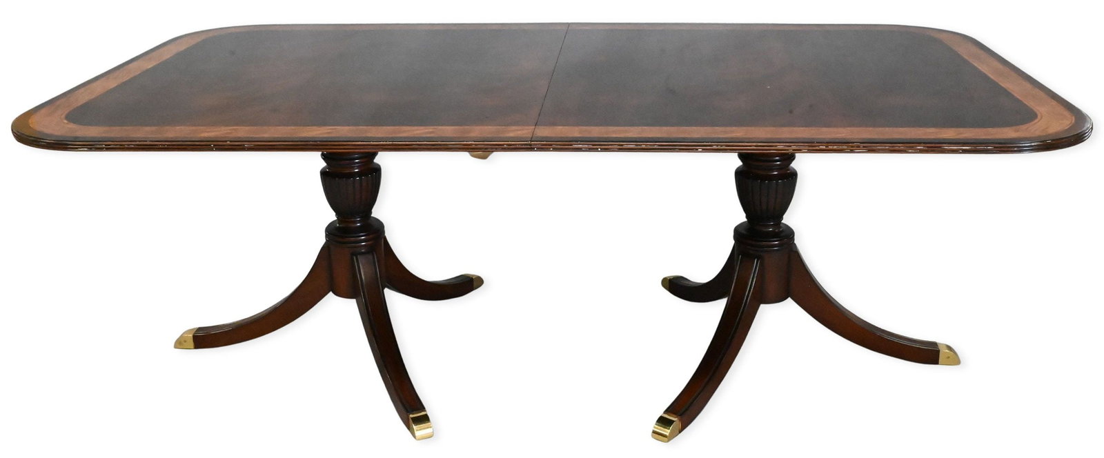 Georgian Style Inlaid Mahogany Double Pedestal Dining Table (1 of 6)