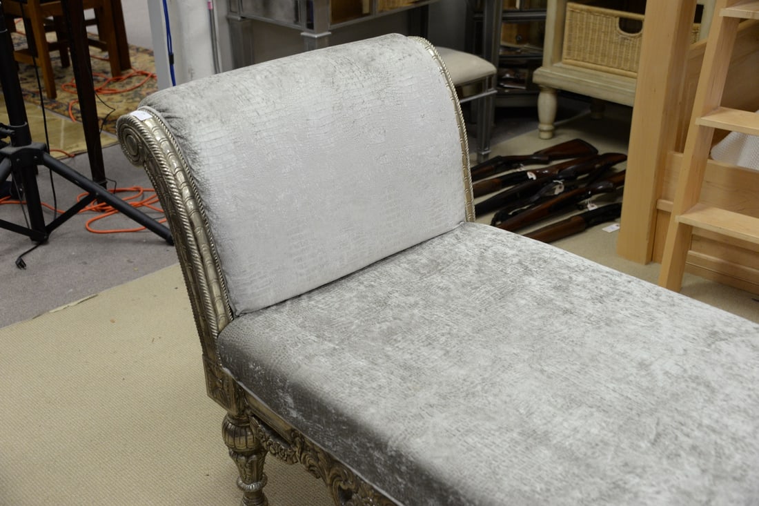 Carved and Embossed Silver Gilt Bench - 2