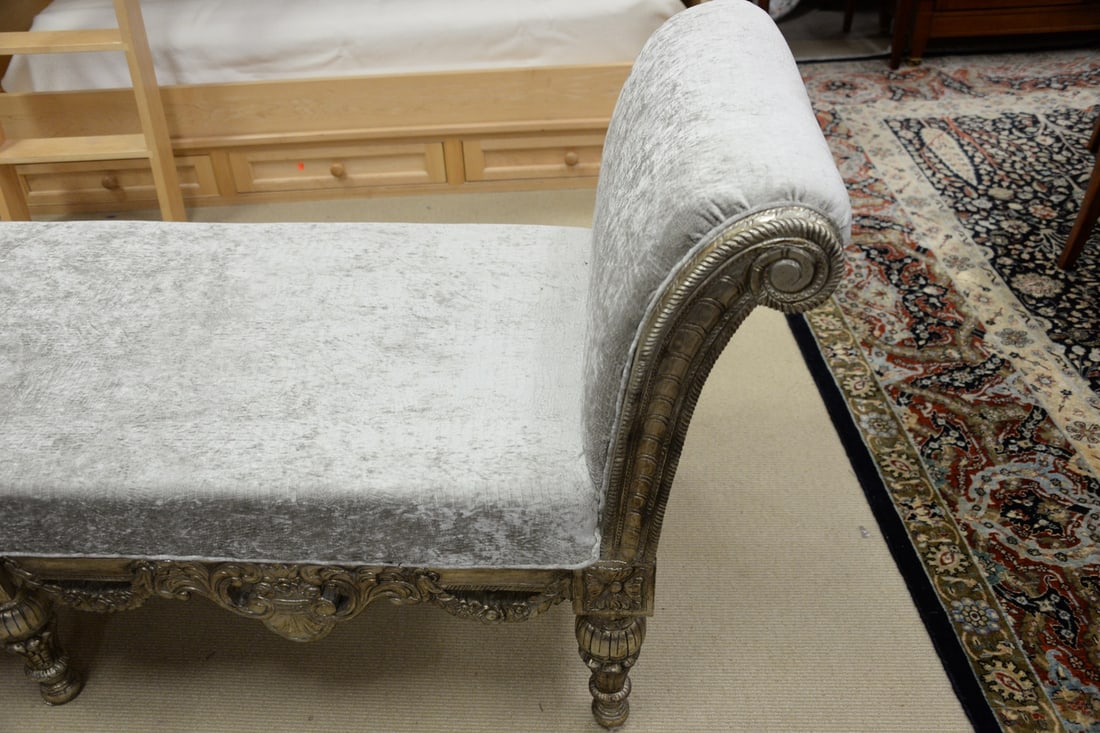 Carved and Embossed Silver Gilt Bench - 3