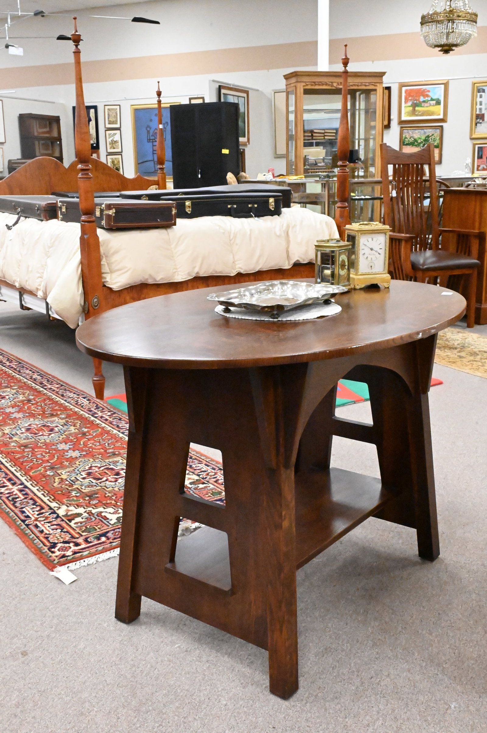 Stickley Mission Oak Oval Library Table - 2