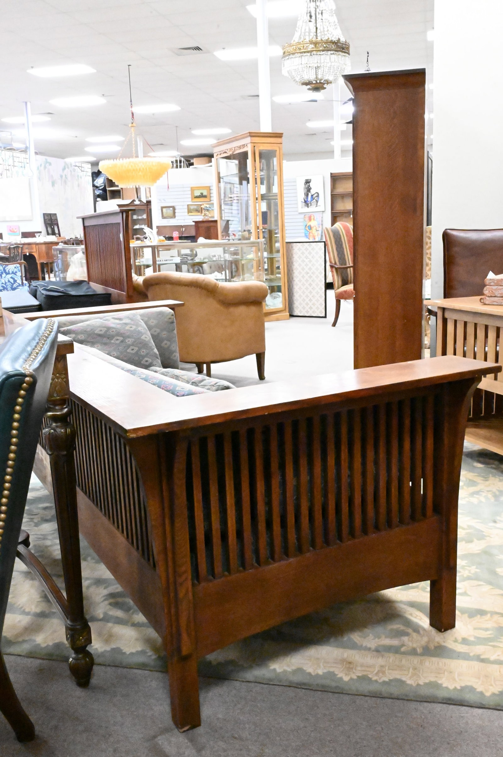 Stickley Mission Oak Spindle Settee Sofa - 5