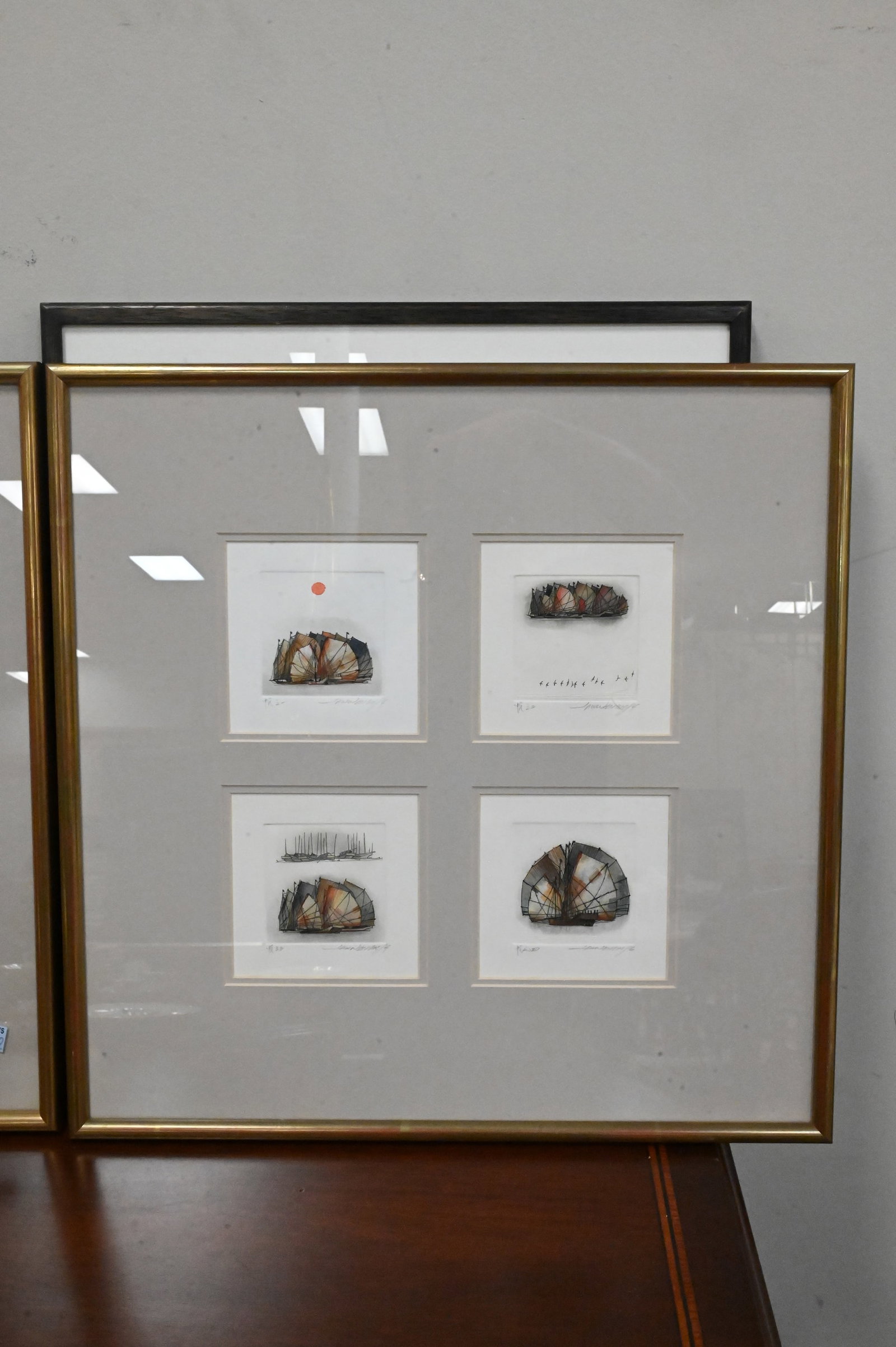 Six Framed Decorative Etchings - 3