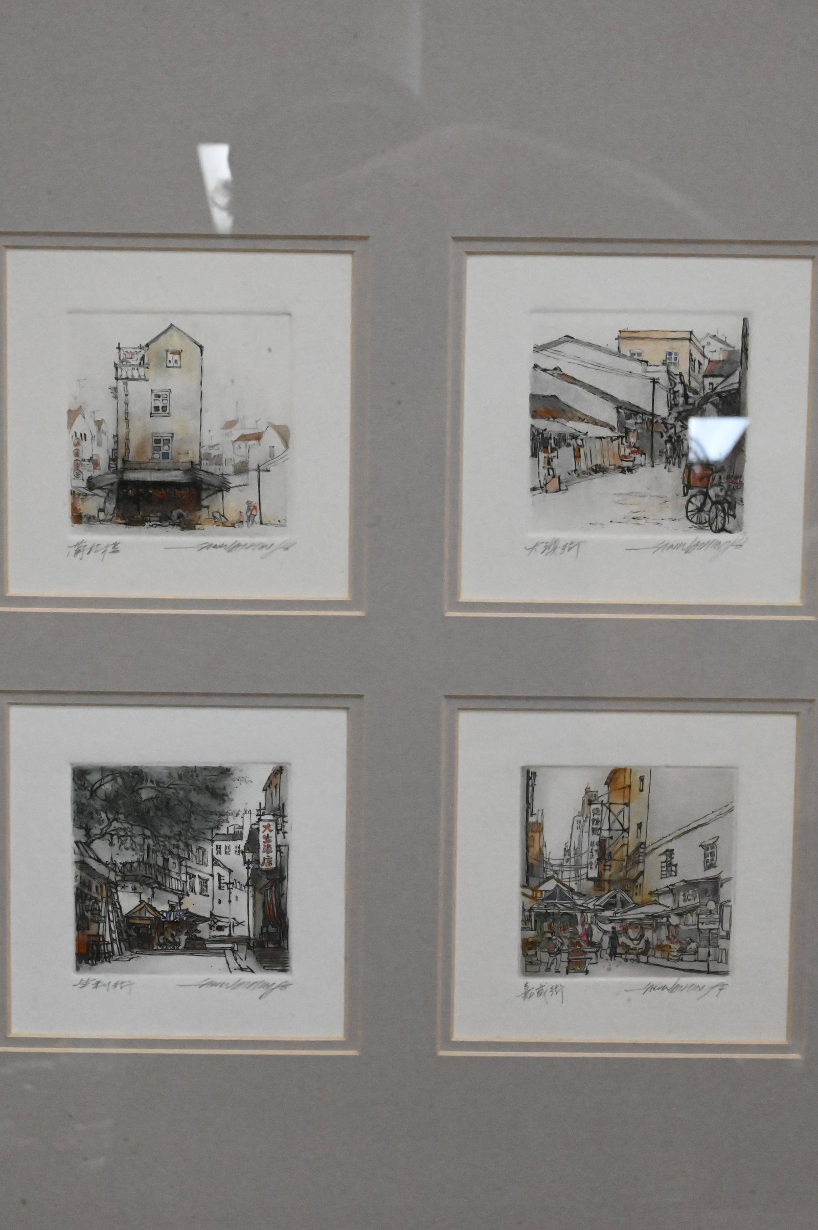 Six Framed Decorative Etchings - 5